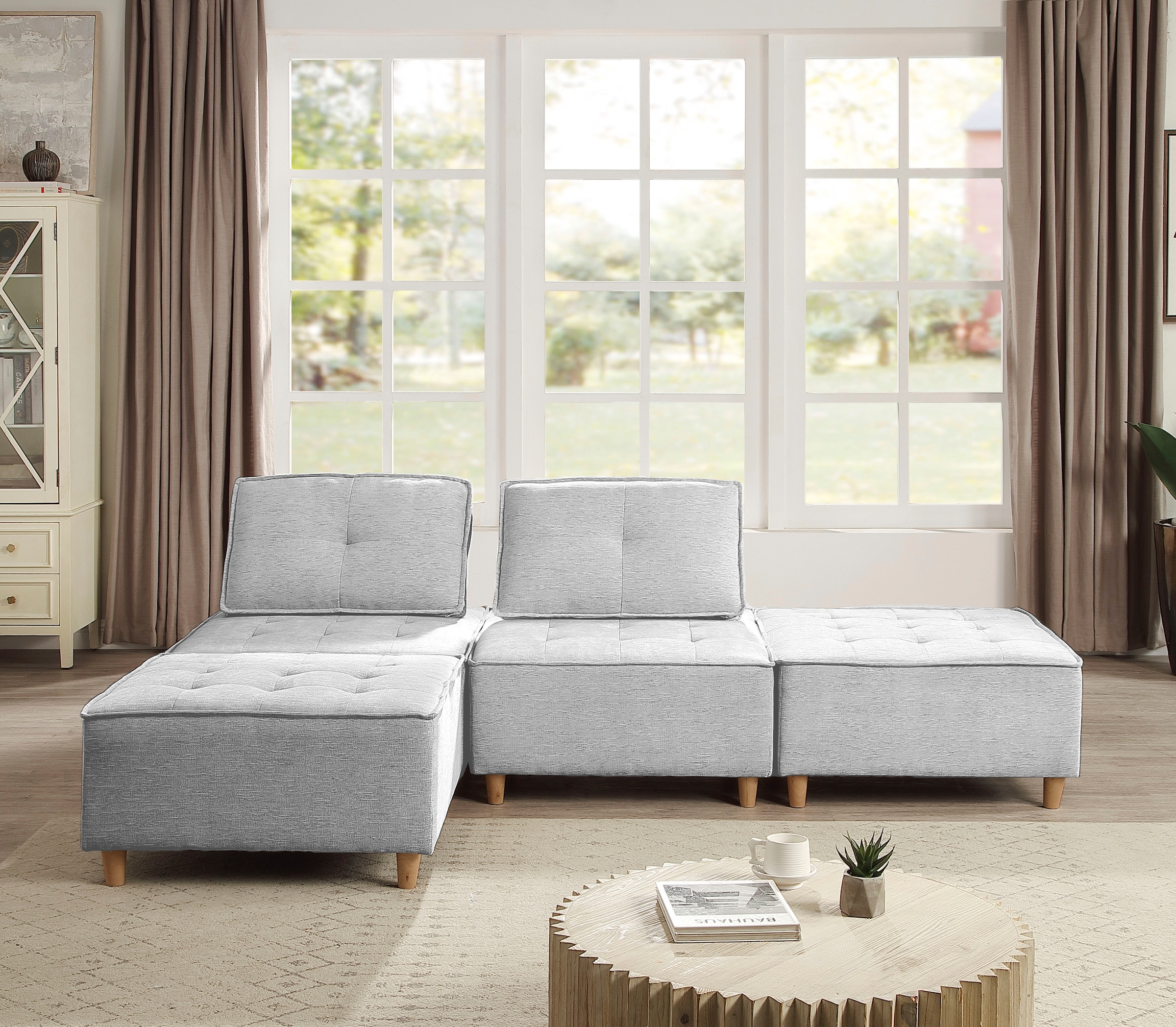 RAUM.ID Sessel »Flexid«, (1 St.), modular erweiterbar zum Sofa, inkl. Rückenkissen, Chenille-Bezug