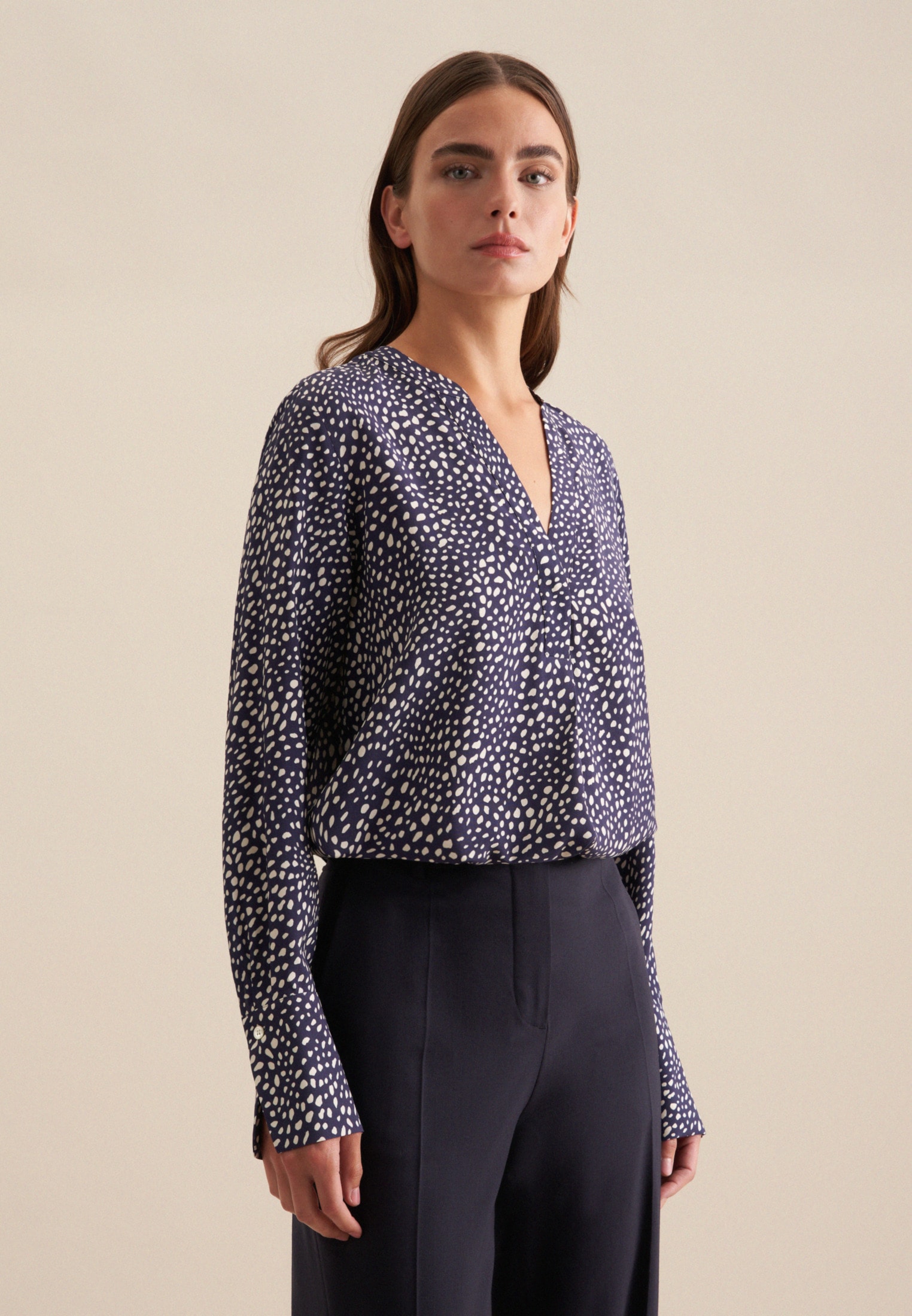 seidensticker Klassische Bluse »Schwarze Rose« Tunika Druck