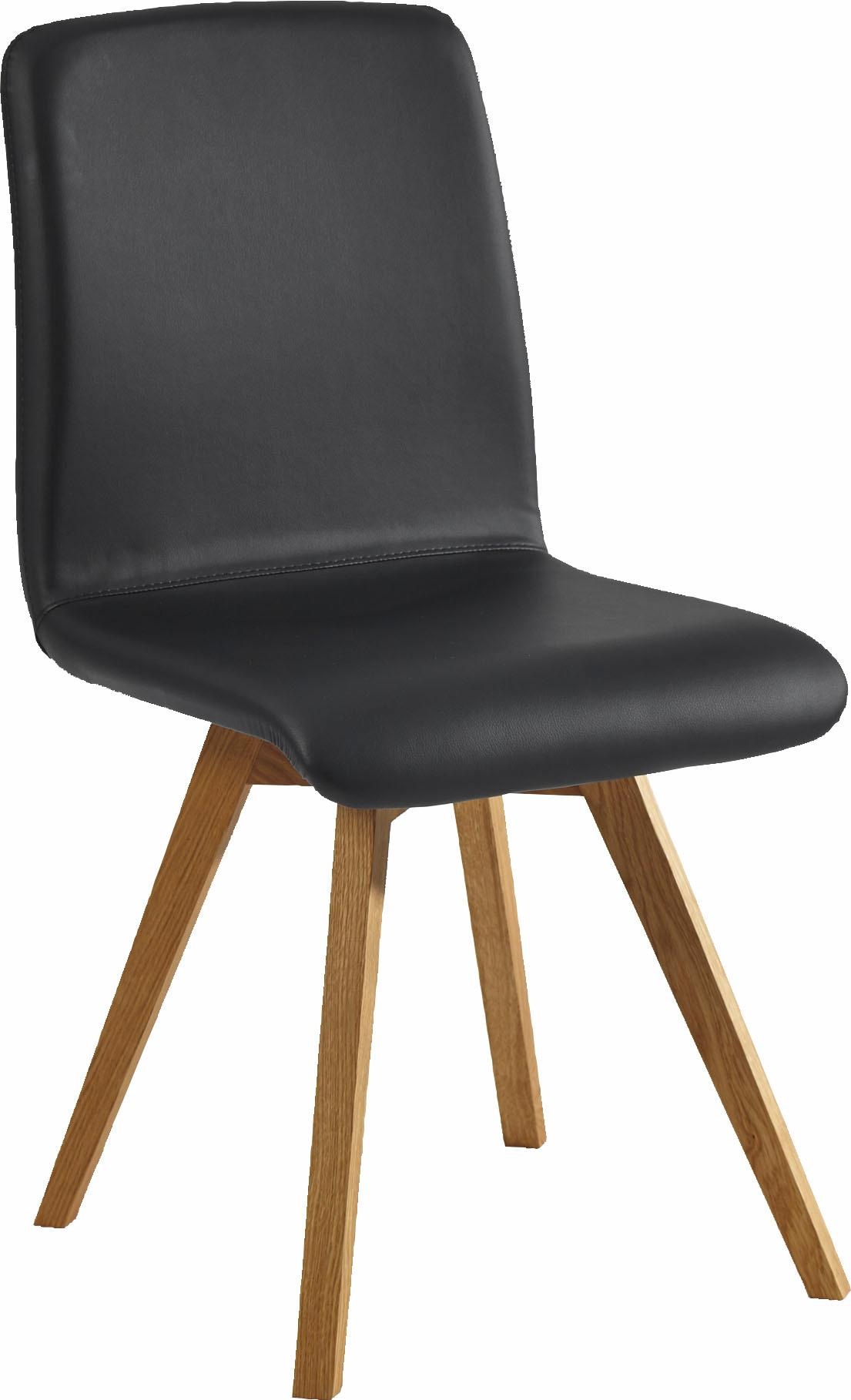 massivline&more 4-Fussstuhl »Karla«, (Set), 2 St., Leder, Gestell aus Massivholz