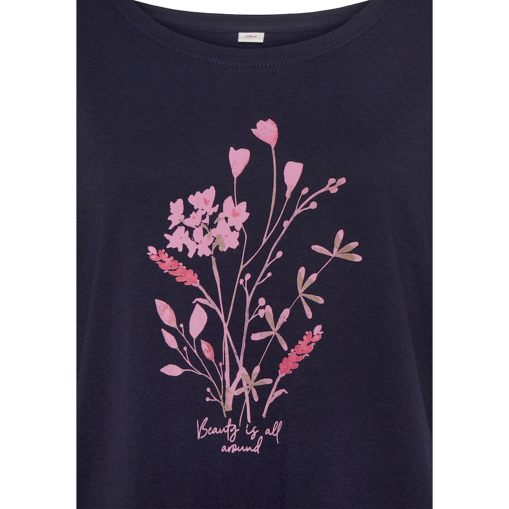 s.Oliver Sleepshirt, (1 tlg.), mit floralem Frontdruck