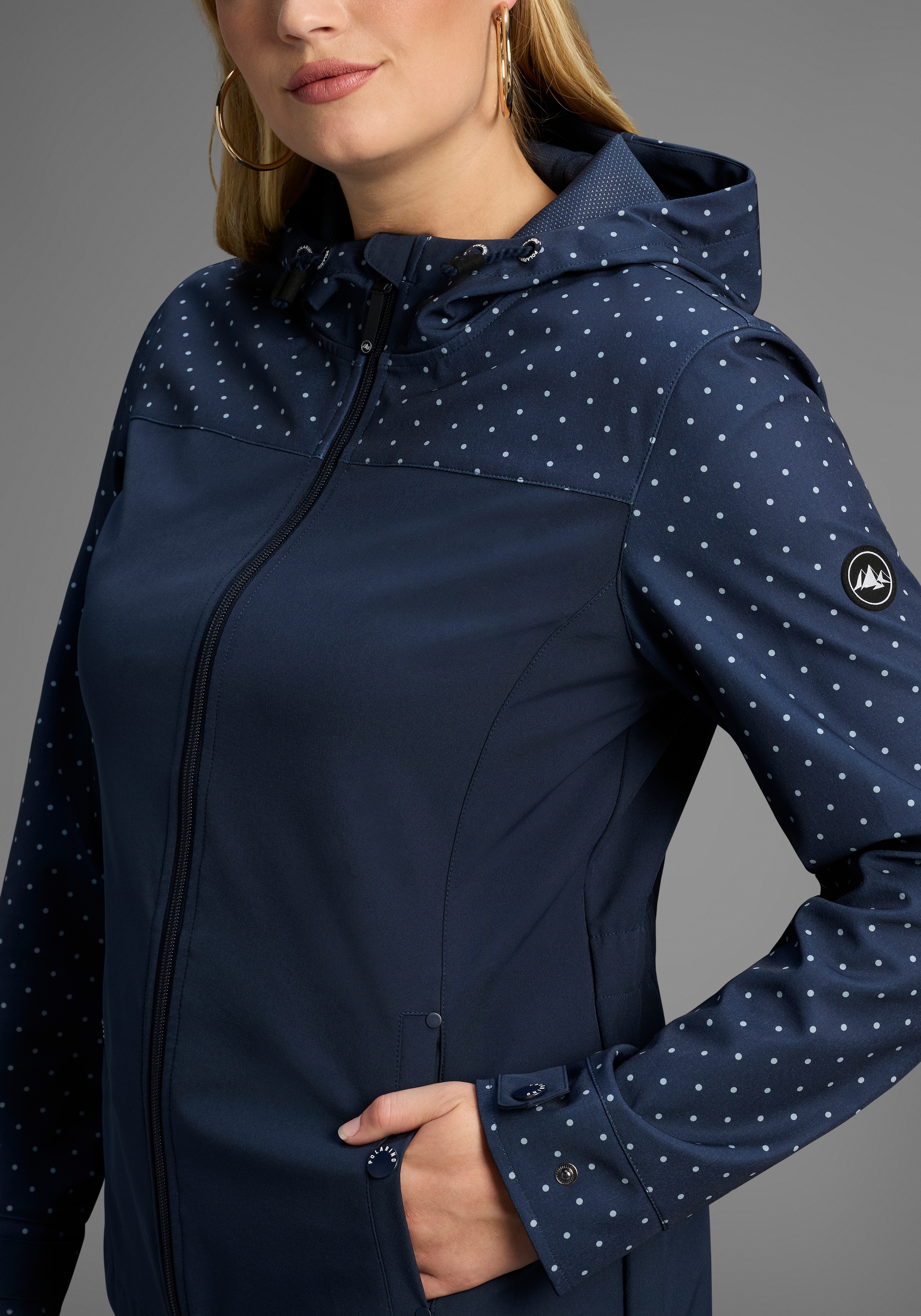 Polarino Softshelljacke, mit Kapuze, für den Übergang