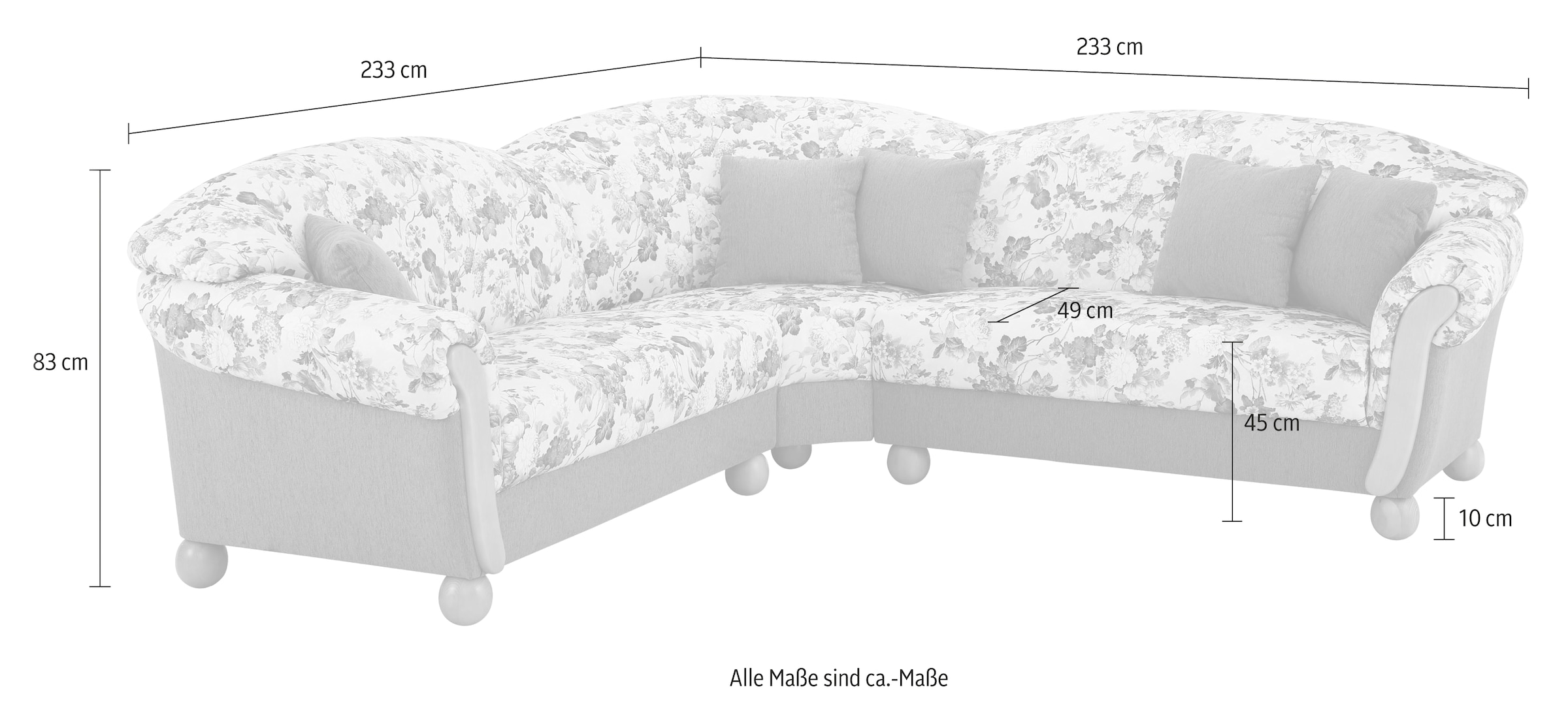 Home affaire Ecksofa »Milano, L-Form«, gleichschenklig