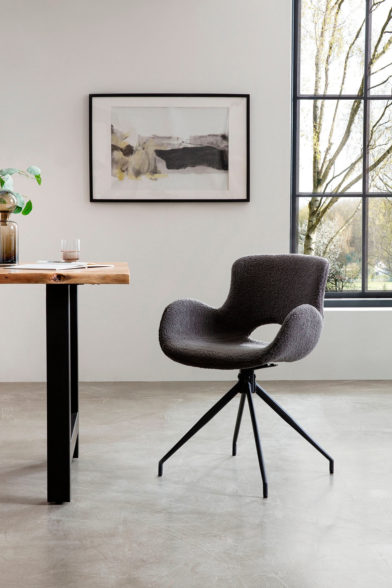 Jelmoli-Versand shoppen 180° online der unter Struktur Sitzfläche, Polyester), mit Drehplatte Esszimmerstuhl, | SalesFever Rücken Cut-Out (100%