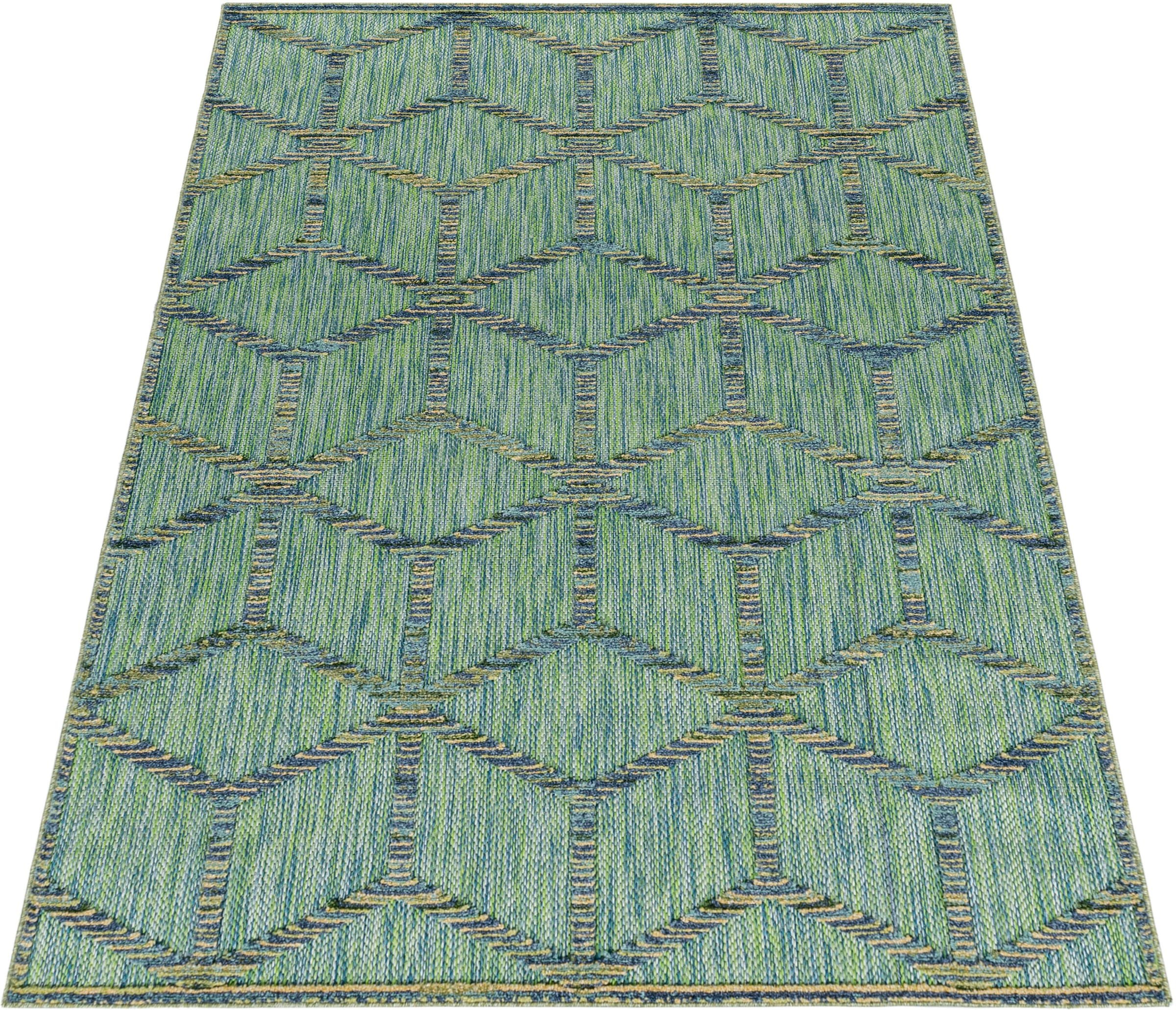 Ayyildiz Teppiche Teppich »BAHAMA 5151«, rechteckig, 8 mm Höhe, Läufer, Flachflor mit Hoch-Tief-Struktur, In-und Outdoor geeignet