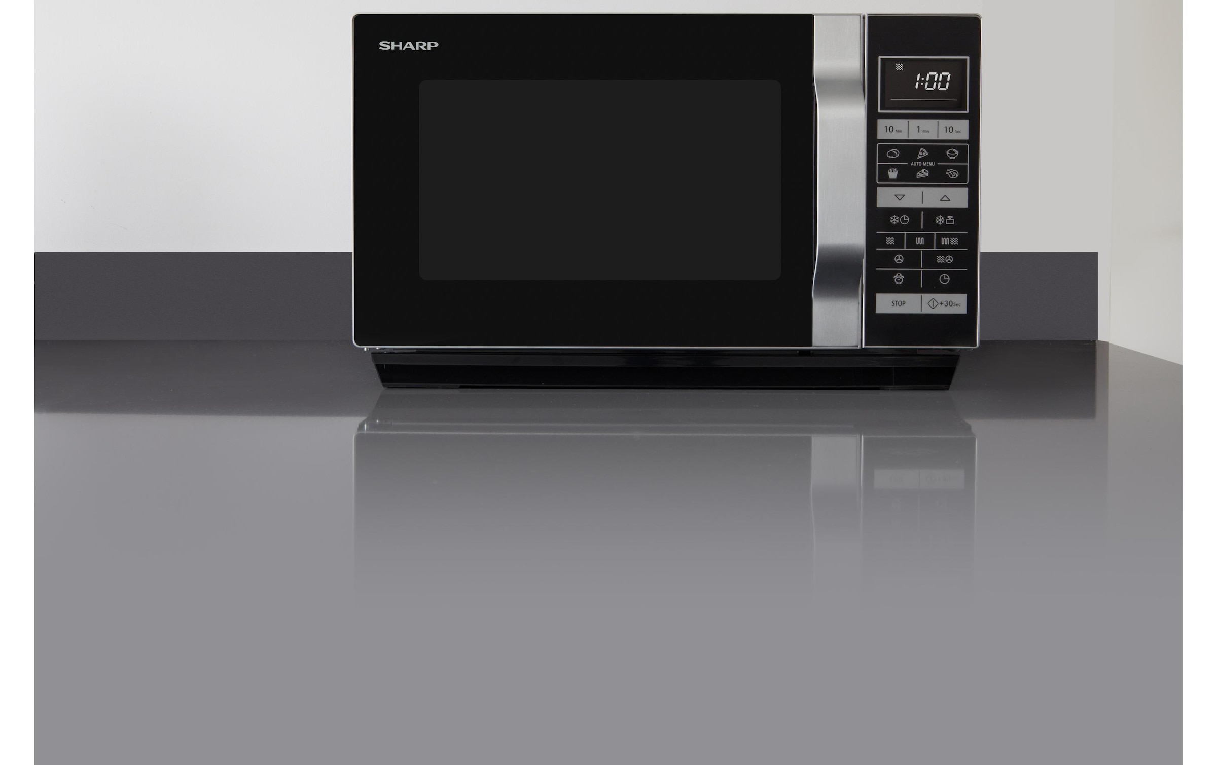 Sharp Mikrowelle »R860S Silberfarben Schwarz«, 900 W