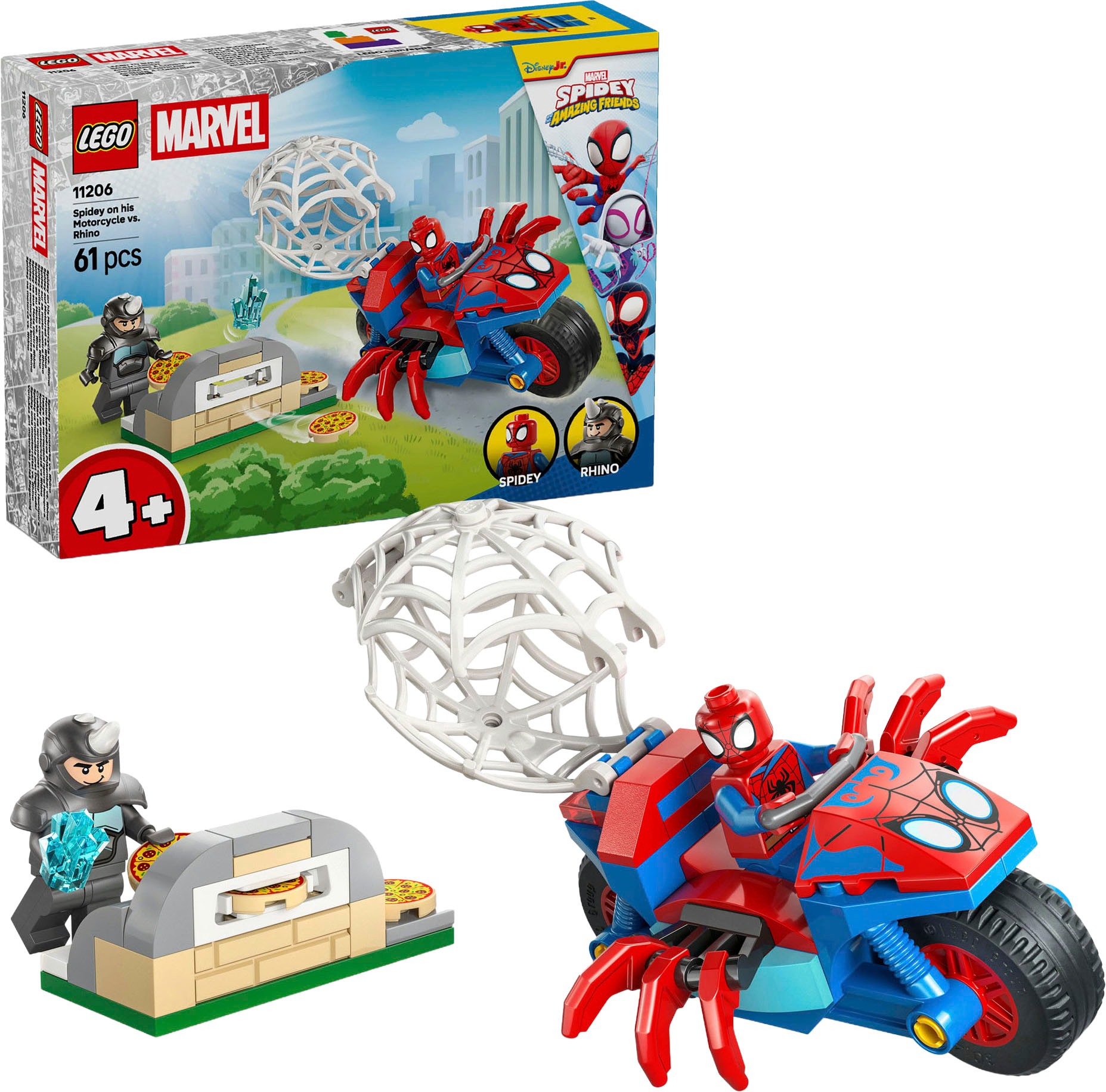 LEGO Konstruktionsspielsteine "Spidey auf Motorrad vs. Rhino (11206), LEGO Spidey" Made in Europe