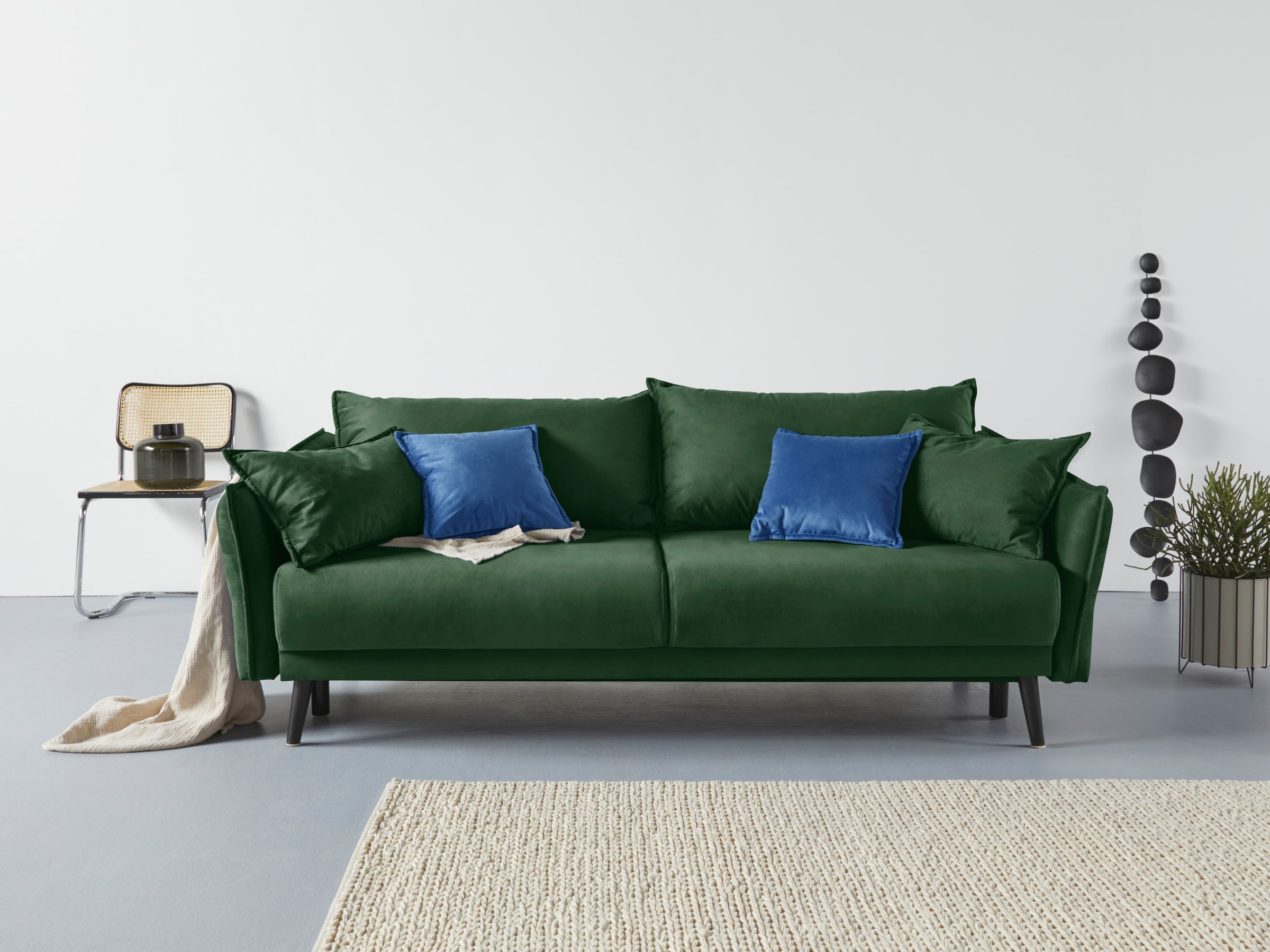 COLLECTION AB Schlafsofa "Asra, B: 228 cm, Liegel. 145x192 cm" Bettfunktion, Bettkasten, Taschen & 2 Zierkissen, Federkern
