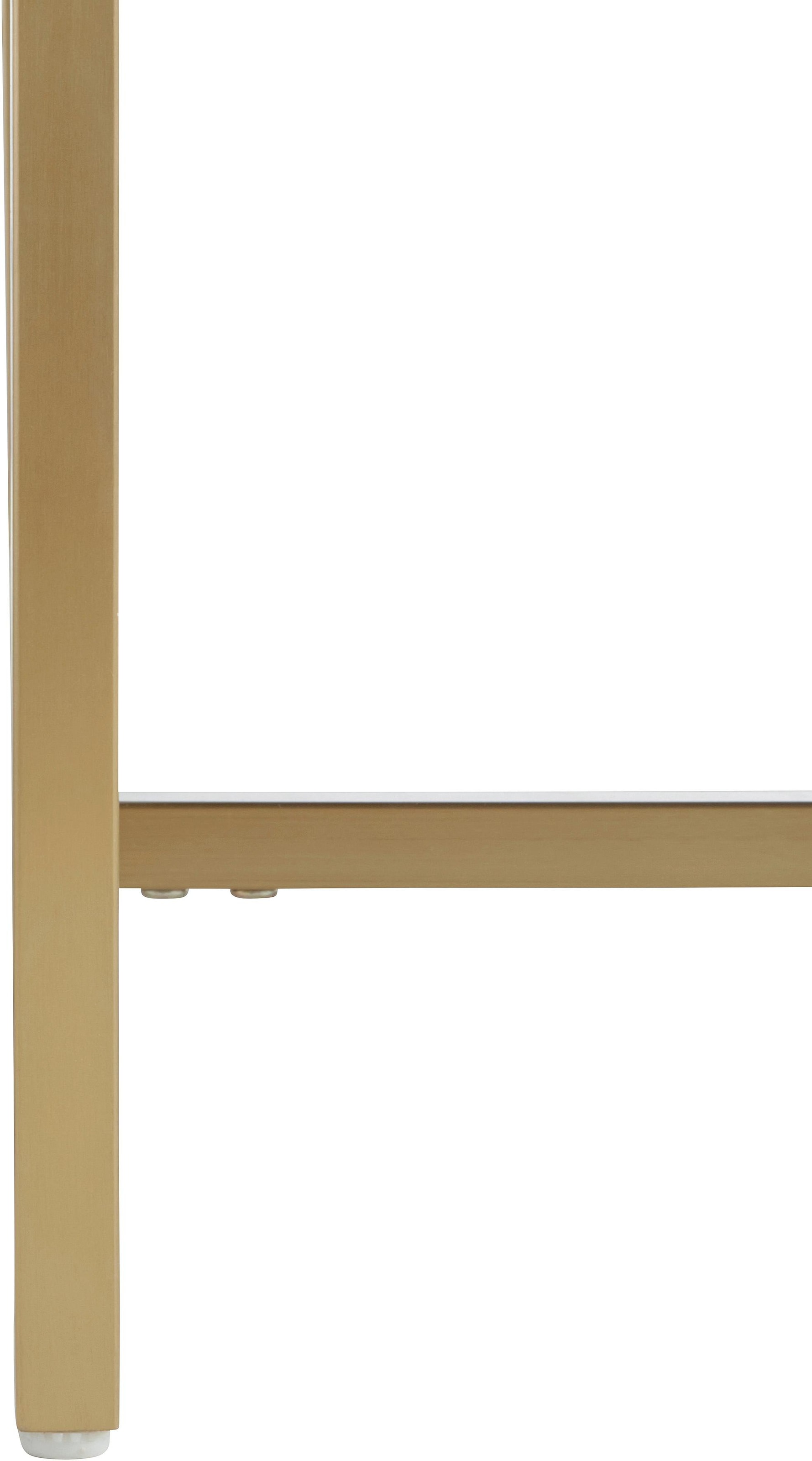 Leonique Sideboard »Rovuma«, in 3D-Optik und goldfarbenem Metallgestell