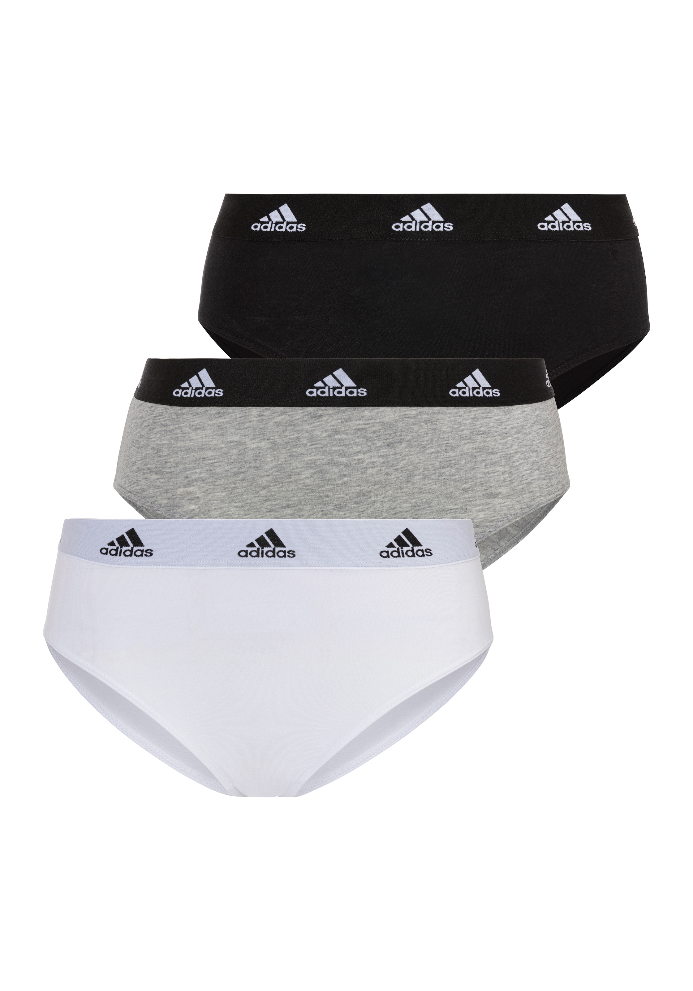 adidas Sportswear Bikinislip »Active Comfort Cotton« 3er Pack, Logo-Web-Bund, elastisches Single Jersey, schnelltrocknend