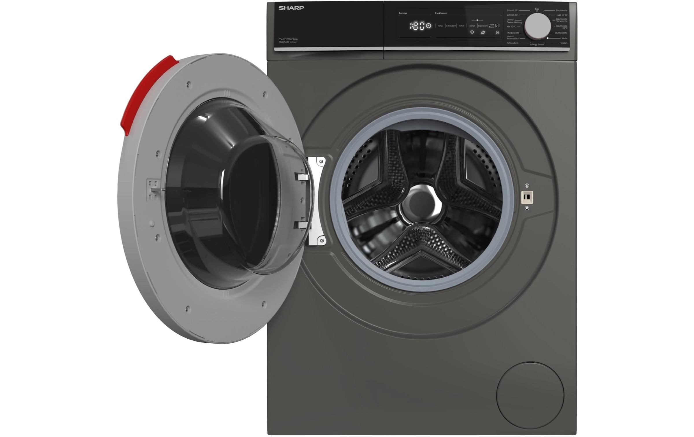 Sharp Waschmaschine »ES-NFH714CANA-DE Links«, ES-NFH714CANA-DE Links, 1400 U/min