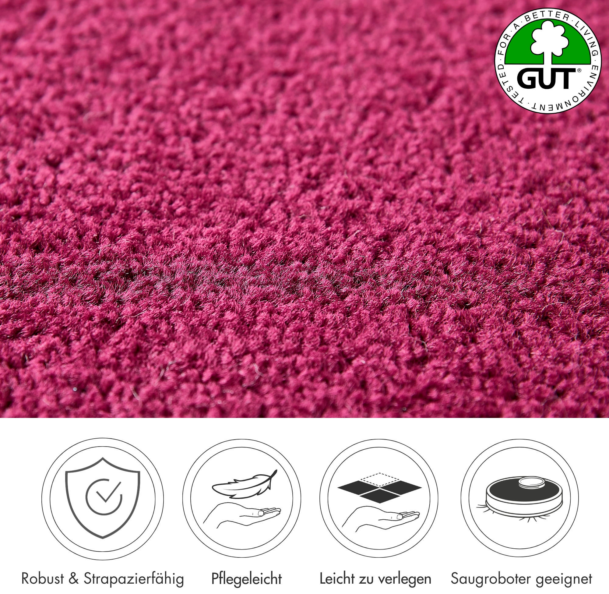 Andiamo Teppichboden »Ines, Kräuselvelours, Made in Netherlands«, rechteckig, 8,5 mm Höhe, Uni Farben, Breite 400 cm, strapazierfähig & pflegeleicht