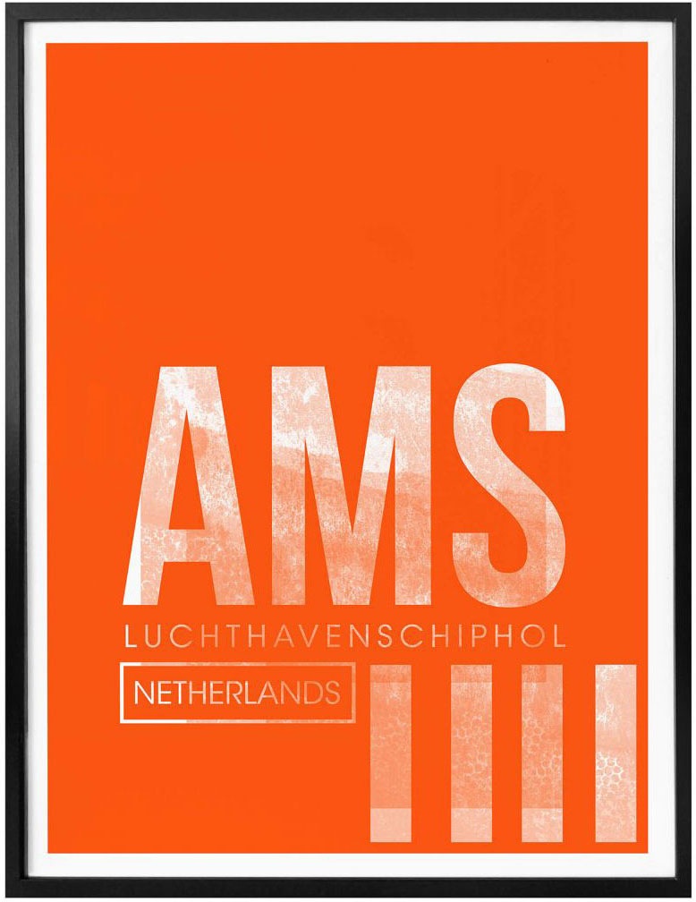 Wall-Art Poster »Wandbild AMS Flughafen Amsterdam«, Flughafen, (1 St.),  Poster, Wandbild, Bild, Wandposter online bestellen | Jelmoli-Versand
