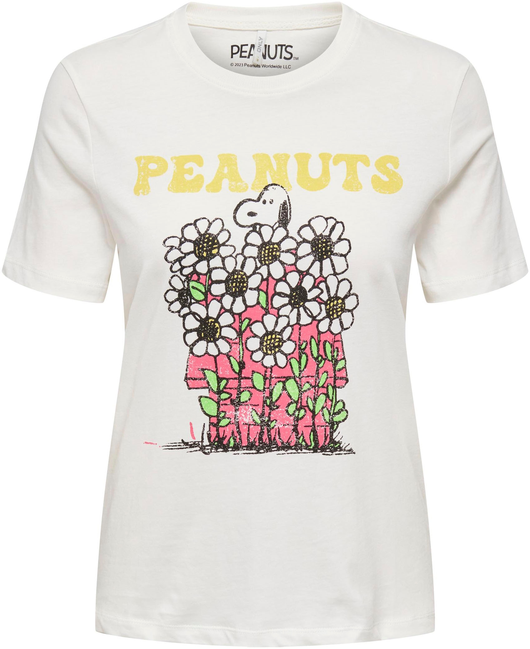 ONLY Kurzarmshirt »ONLPEANUTS REG S/S Snoopy BOX unterschiedliche JRS«, FLOWER online TOP bestellen bei Prints Schweiz Jelmoli-Versand