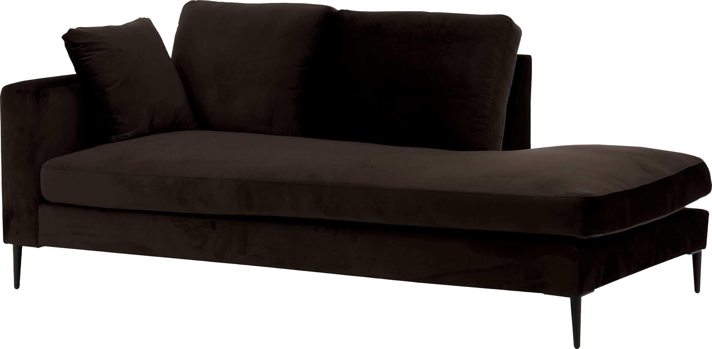 Leonique Recamiere »Cozy Chaiselongue, Masse B/T/H: 195/97/80 cm«, mit losen Kissen und Metallbeinen, Armlehne links oder rechts wählbar