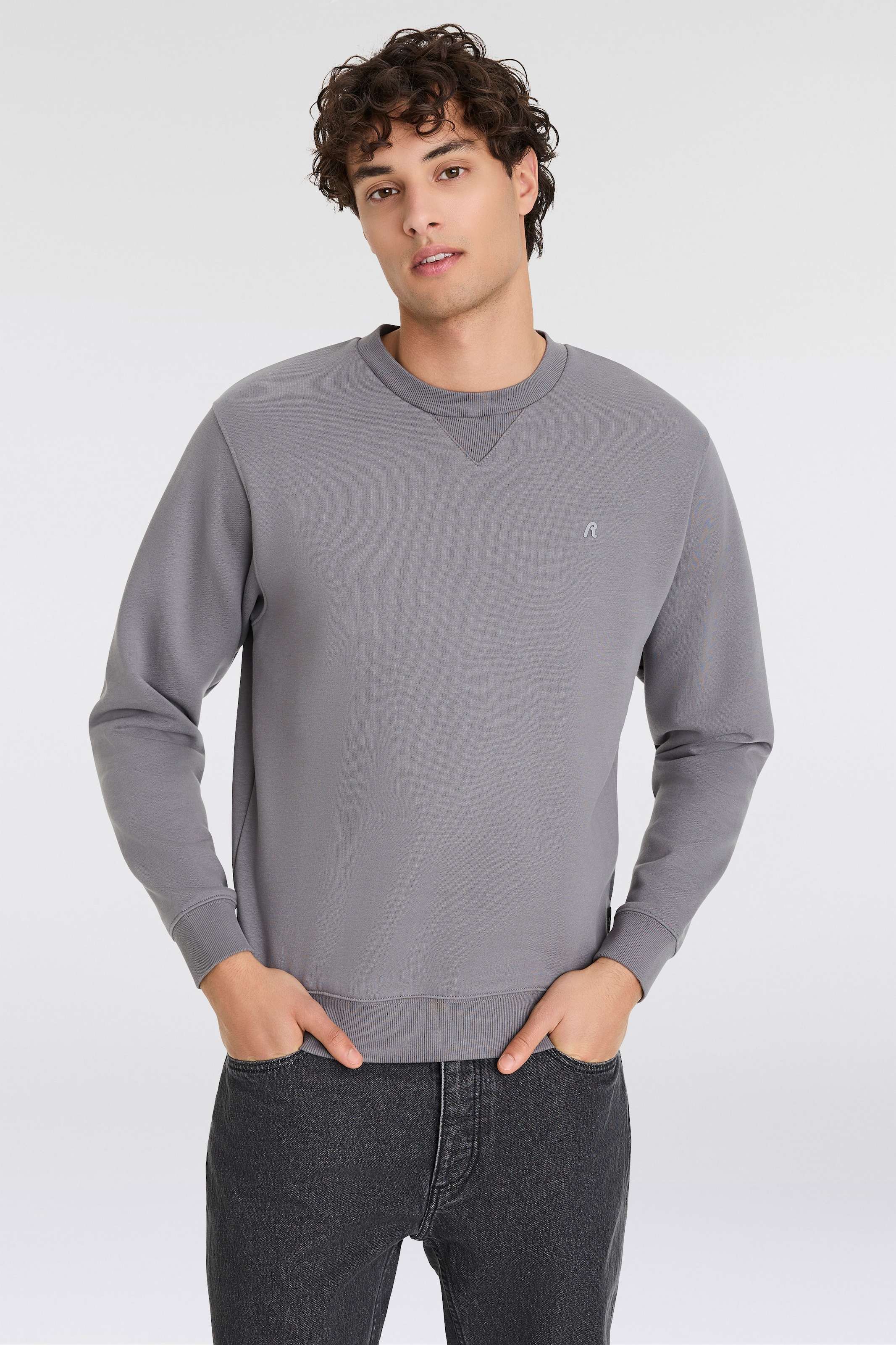 Replay Sweatshirt, mit V-Einsatz am Halsausschnitt
