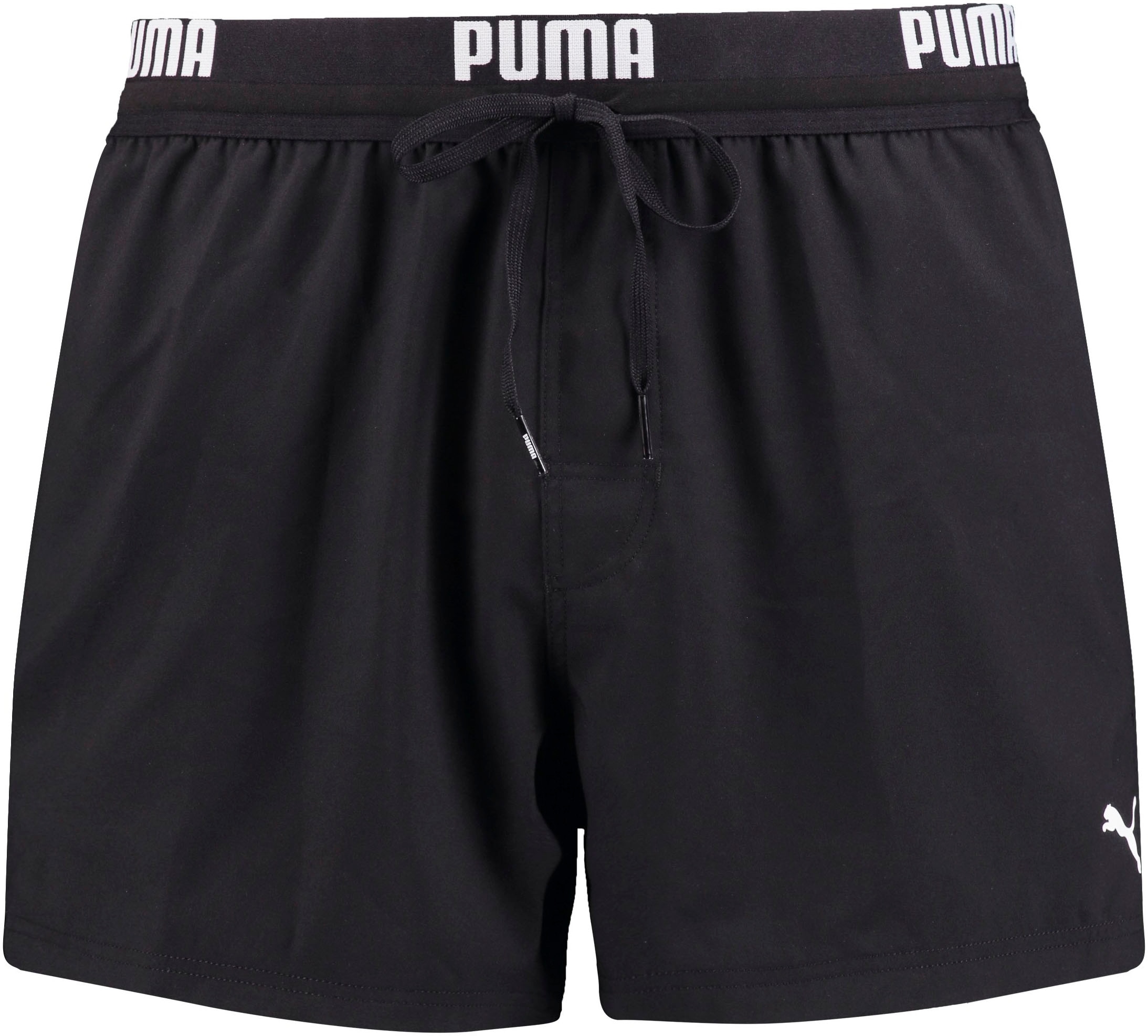 PUMA Badeshorts »PUMA SWIM MEN LOGO SHORT LENGTH SWIM SHORTS«, Seitentaschen, Gesässtasche mit Reissverschluss, Kordelzug