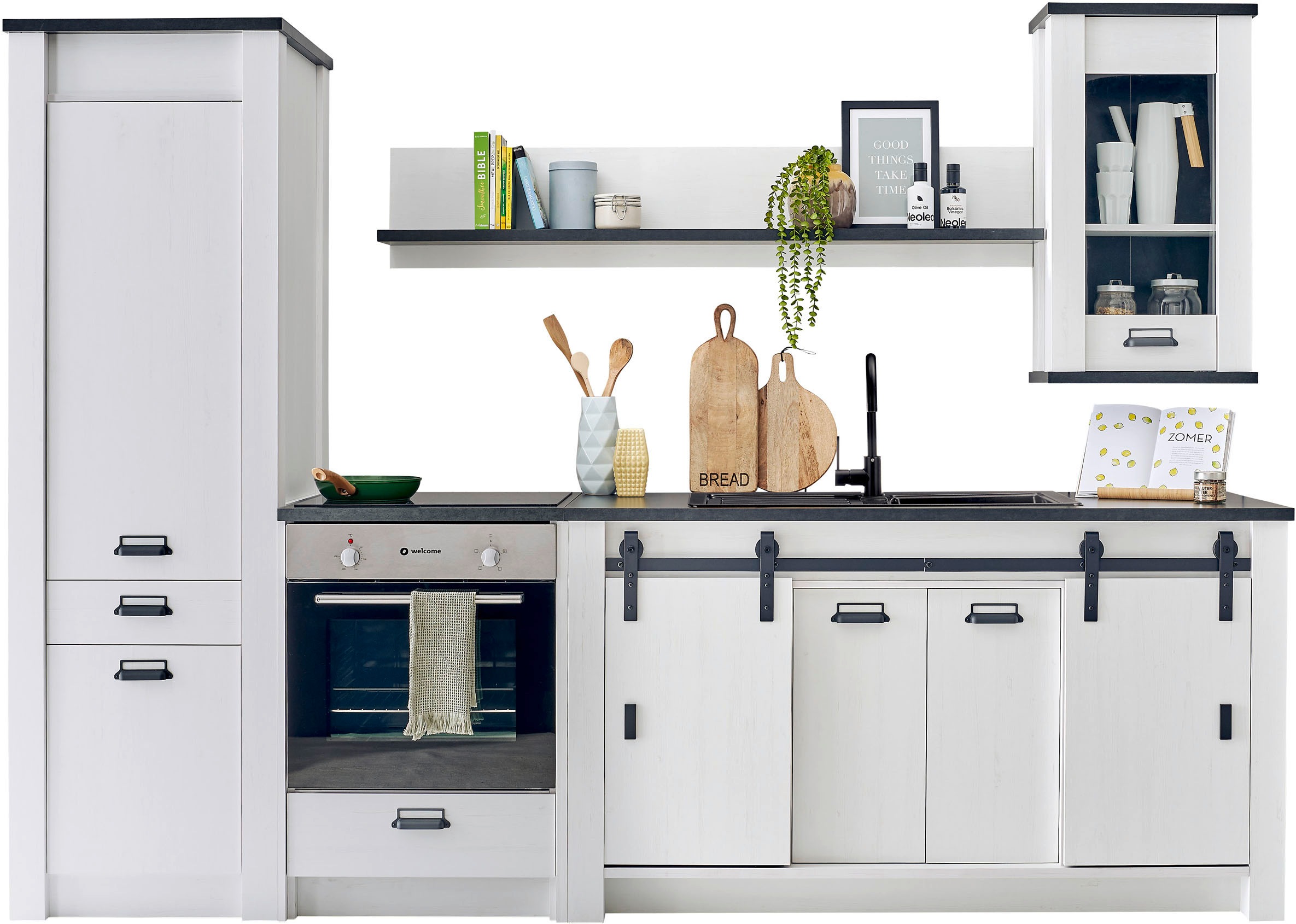 Home affaire Küchenzeile "Sherwood" Breite 284 cm, mit Herdumbauschrank, ohne E-Geräte