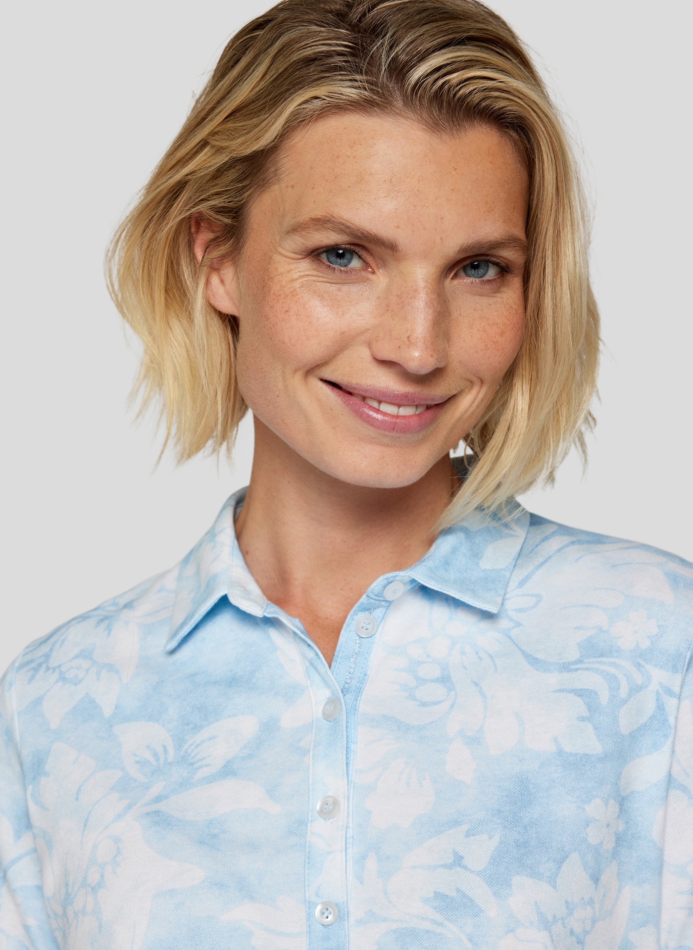 Rabe Poloshirt, mit floralem Muster
