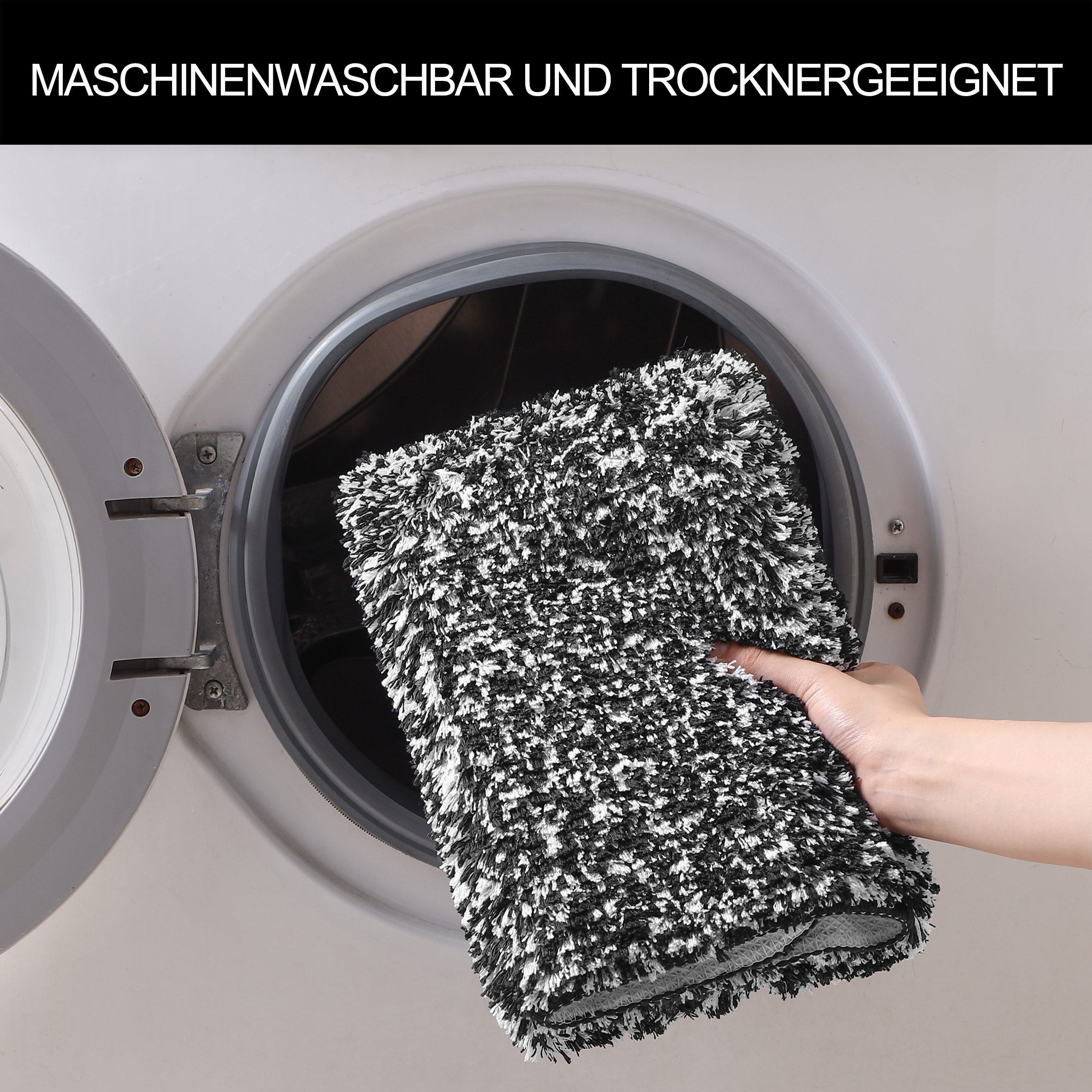 my home Badematte »Vanessa meliert, Badvorleger, Badezimmer Teppich, Duschvorleger«, rutschhemmend beschichtet, strapazierfähig, Badteppich, weiche Haptik, unifarben