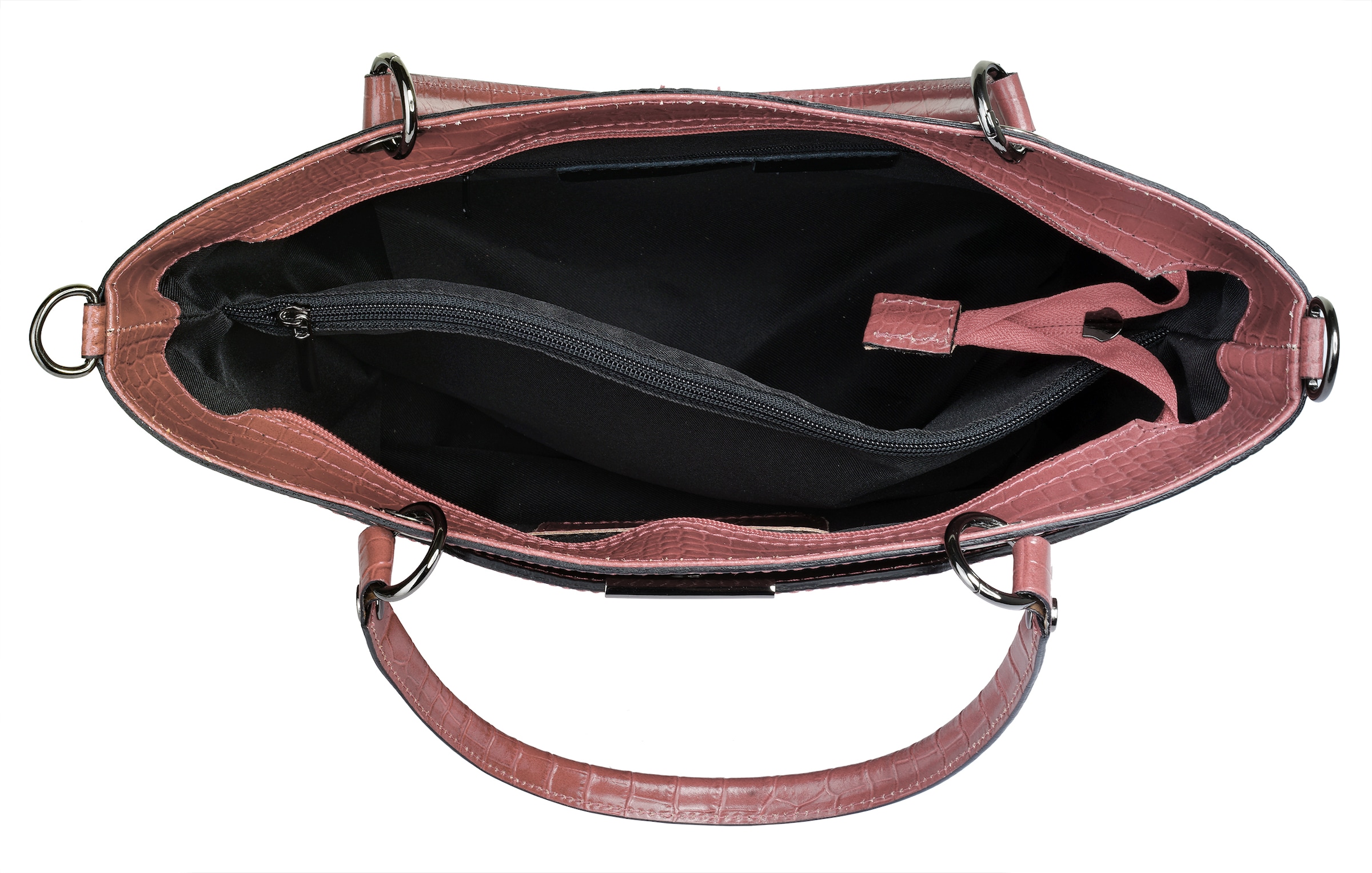 Cluty Henkeltasche, echt Leder, Made in Italy