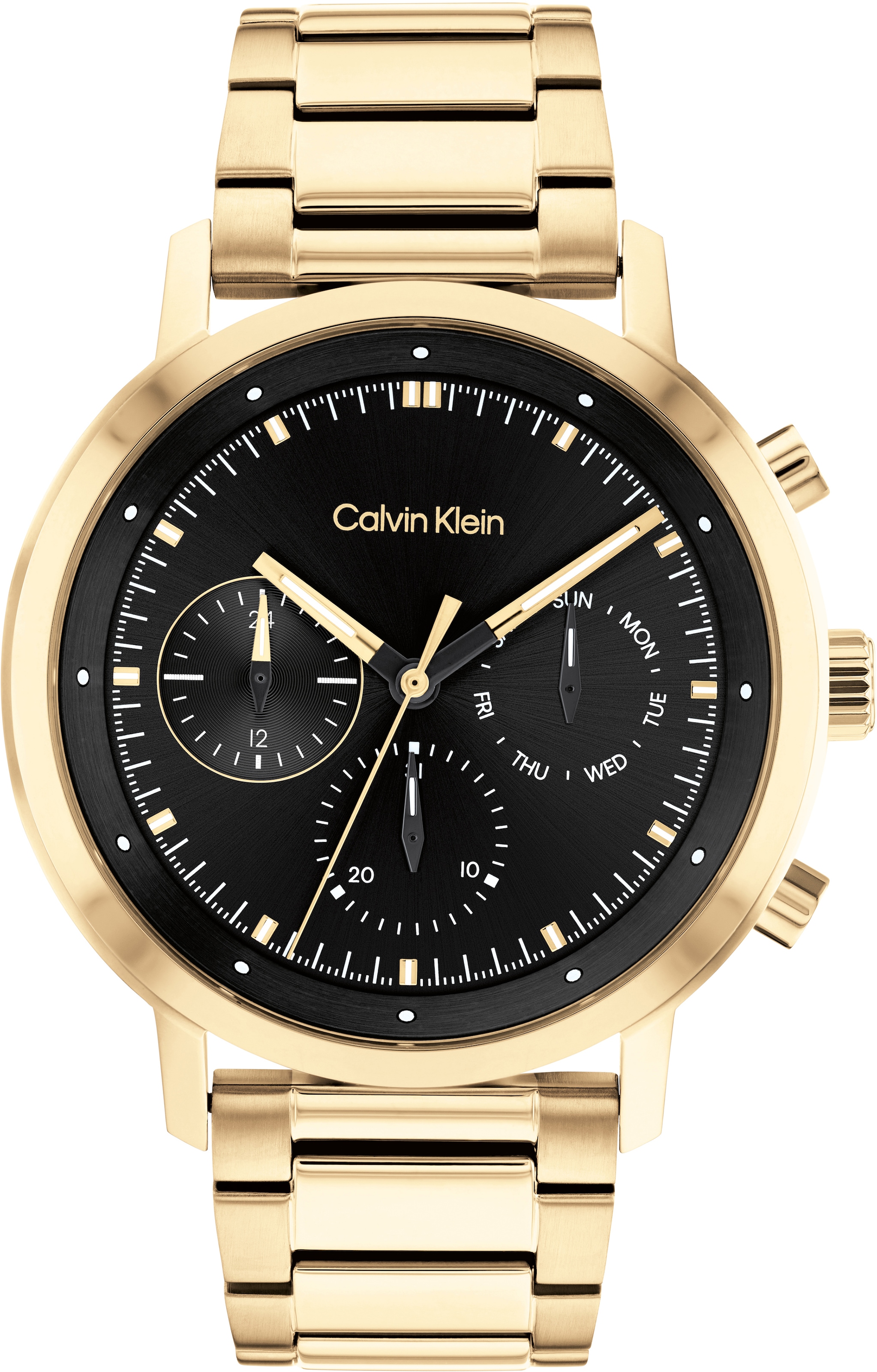 Calvin Klein Multifunktionsuhr »Gauge, 25200065«, Quarzuhr, Armbanduhr, Herrenuhr, Datum, IP-Beschichtung