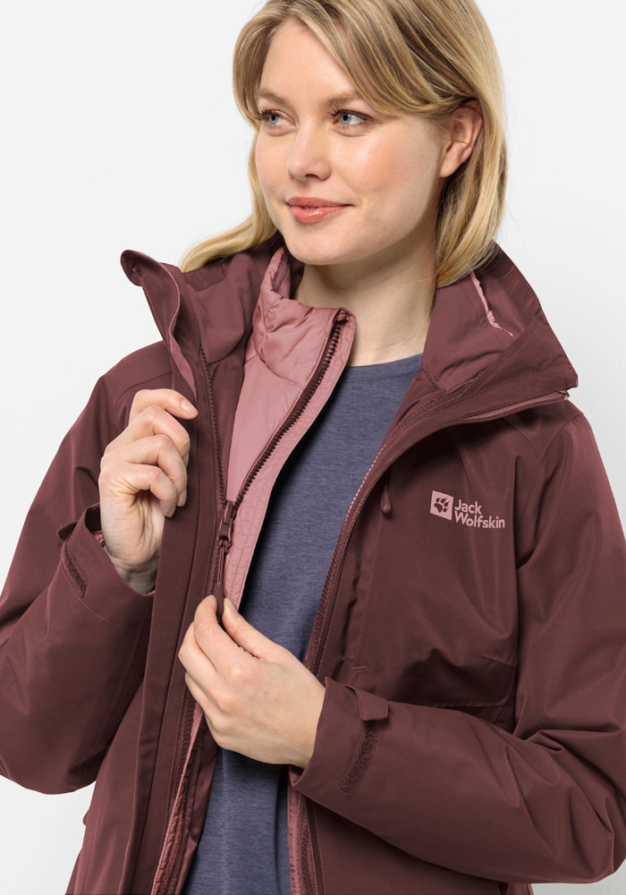 Jack Wolfskin 3-in-1-Funktionsjacke »BERGLAND 3IN1 JKT W«, mit Kapuze
