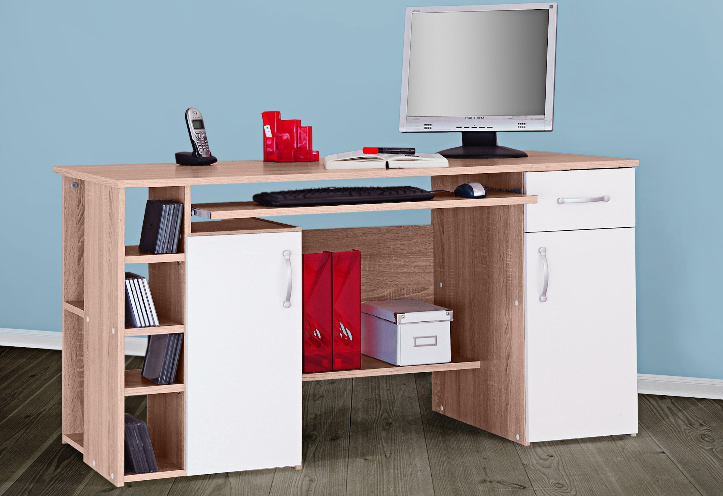 VOGL Möbelfabrik Schreibtisch »Tim«, mit 5 Fächern und Tastaturauszug, Made  in Germany online kaufen | Jelmoli-Versand | Schreibtische