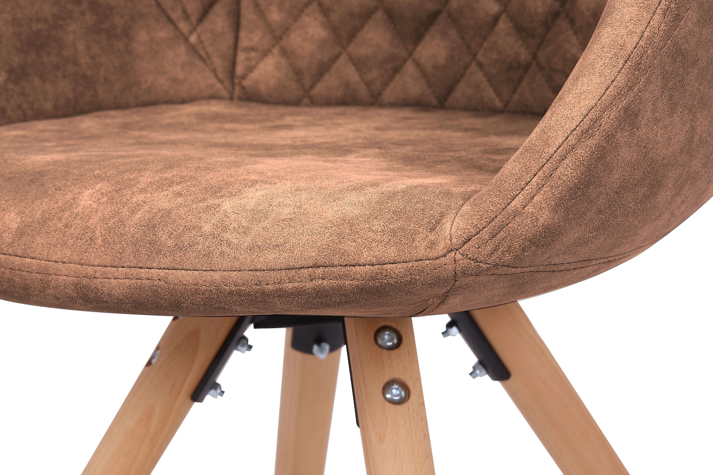 Kayoom Polsterstuhl »Stuhl Chadwick 110 2er-Set, stilvolles Design, in Naturfarben gehalten«, (Set), 2 St., bequem, Holzbeine, weich gepolstert, stilvolles Design