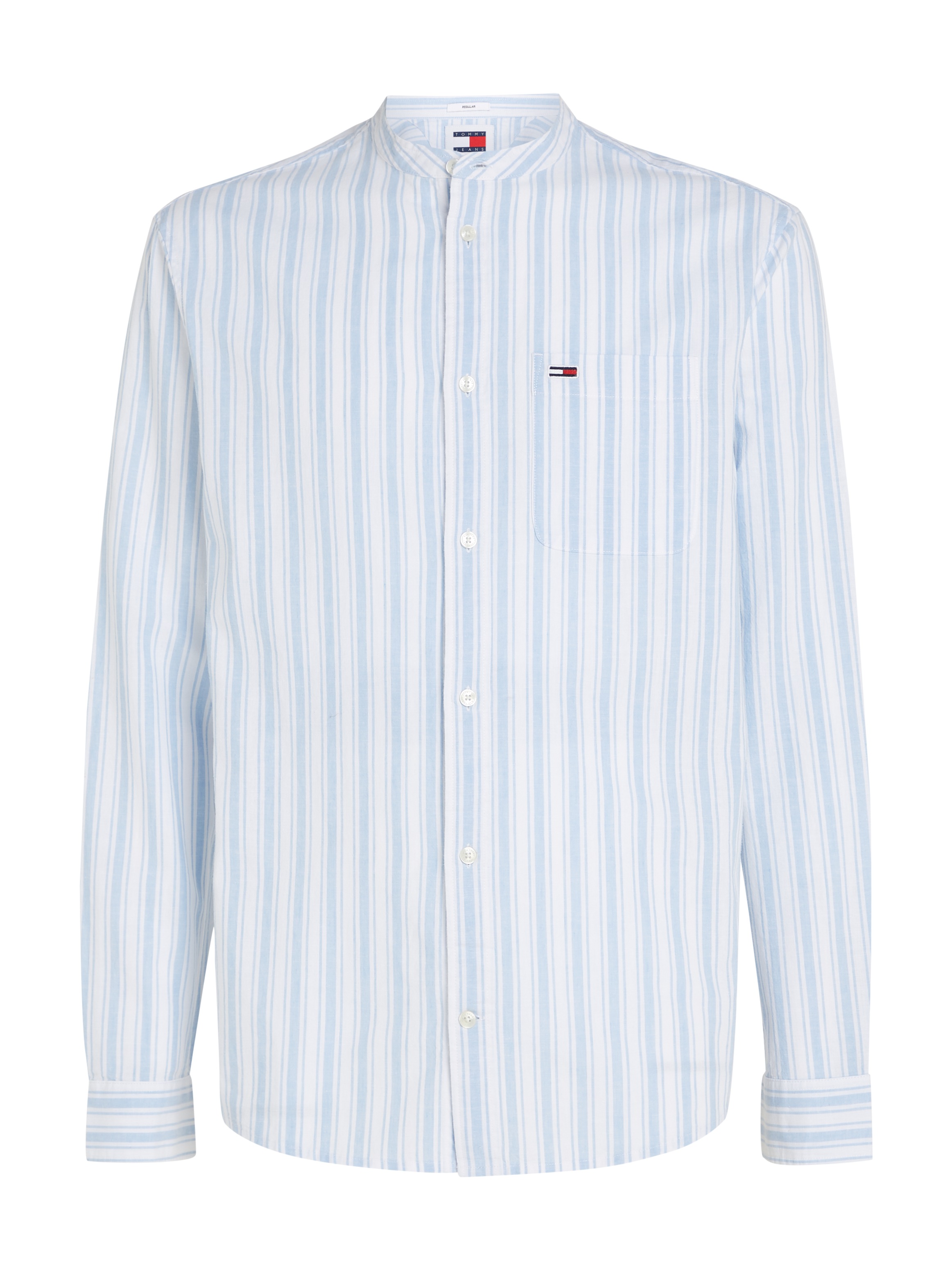 Tommy Jeans Langarmhemd »TJM MAO STRIPE LINEN BLEND SHIRT«