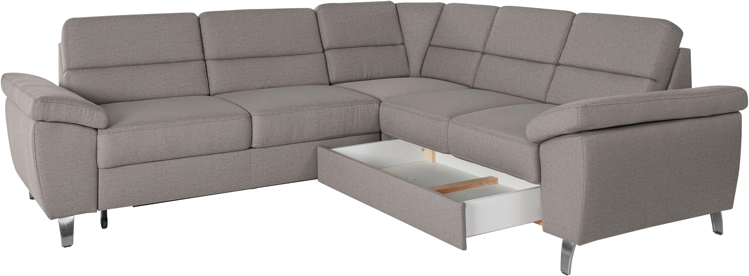 sit&more Ecksofa »Sorano L-Form«, wahlweise mit Bett- und Relaxfunktion, inkl. Bettkasten