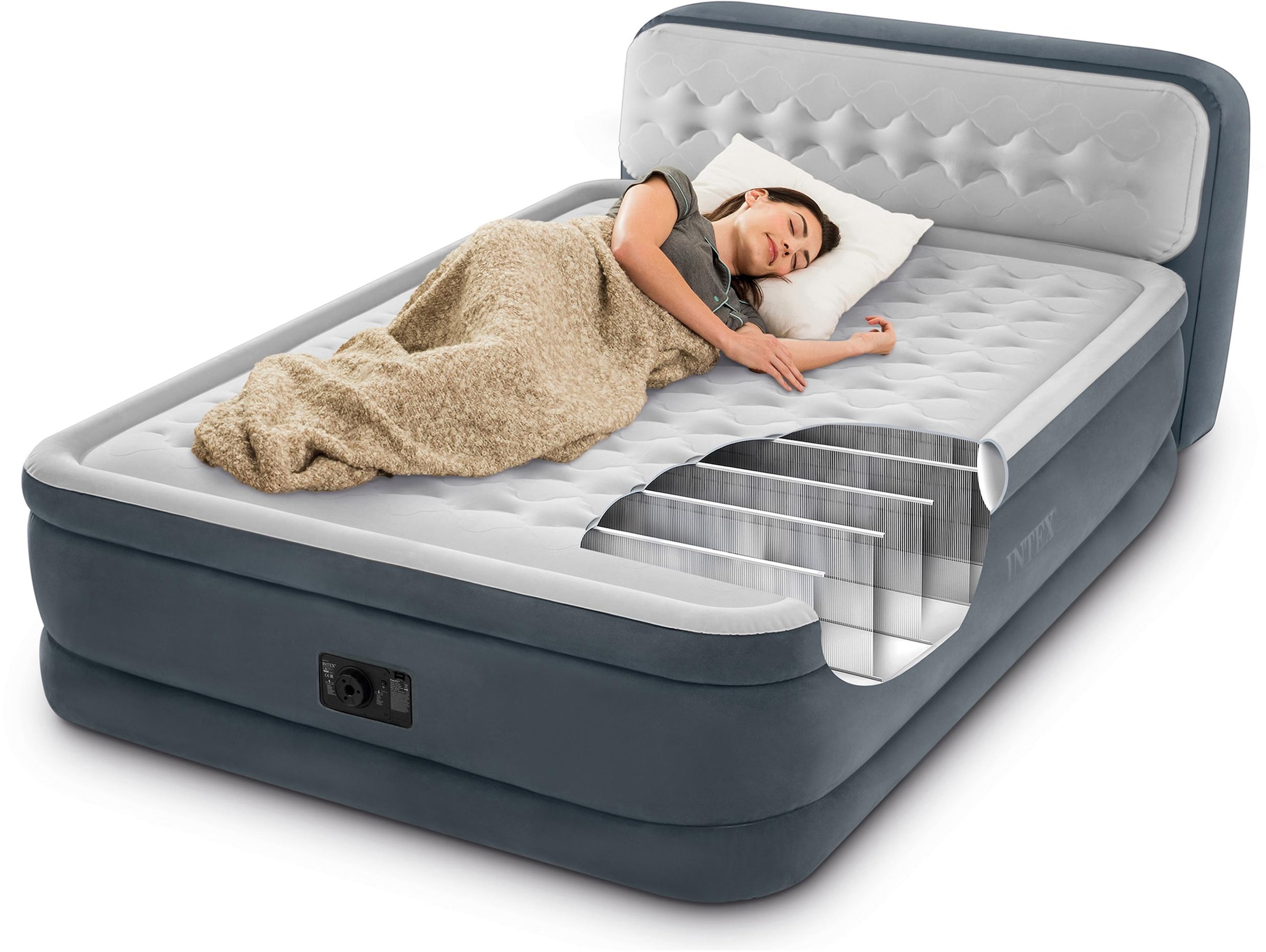 Intex Luftbett »DURA-BEAM® Ultra Plush Headboard«, (Set, 2 tlg., mit Transporttasche)