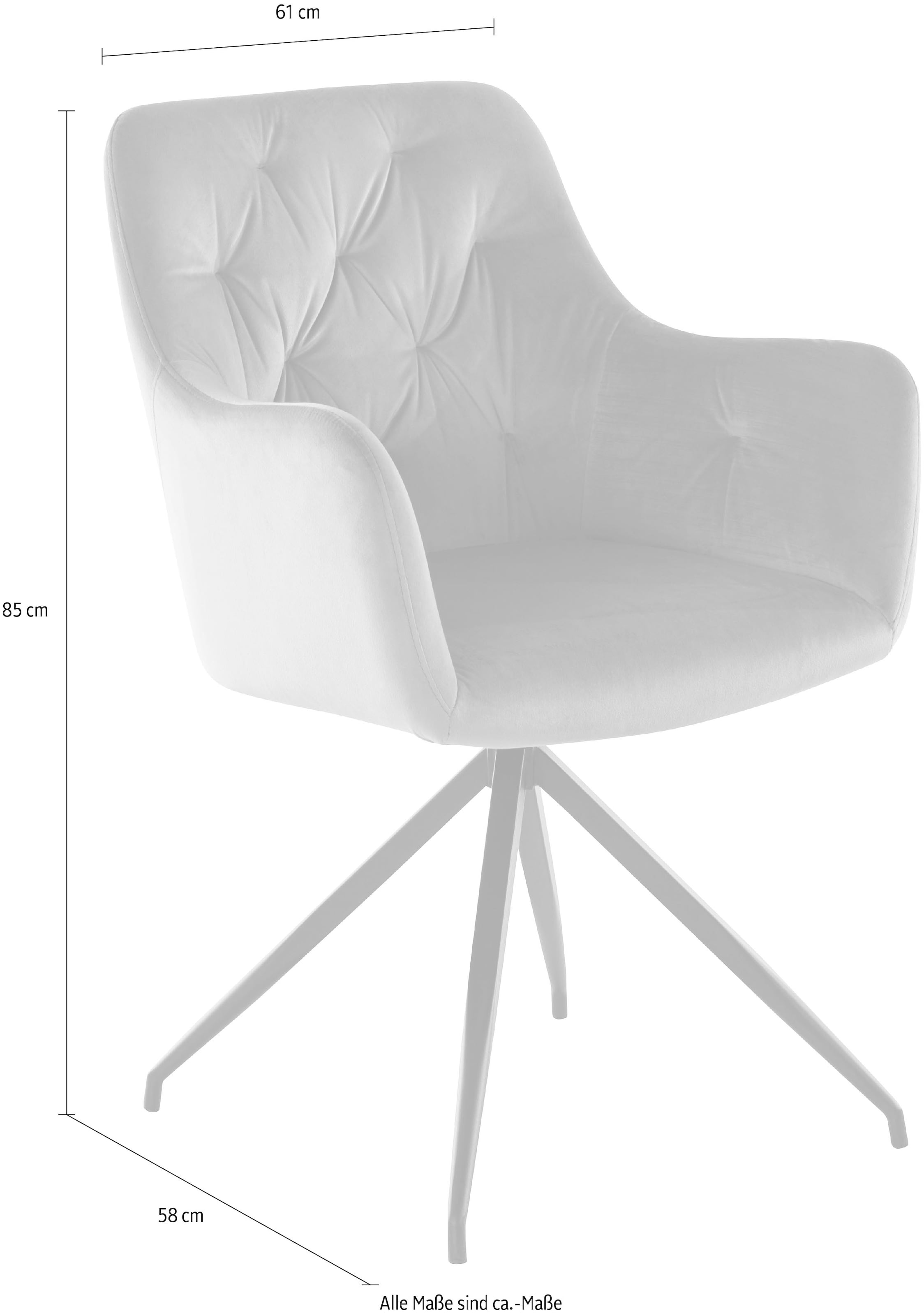 INOSIGN Esszimmerstuhl »Tina«, 2er-Set, Schalenstuhl mit softem Samtvelours
