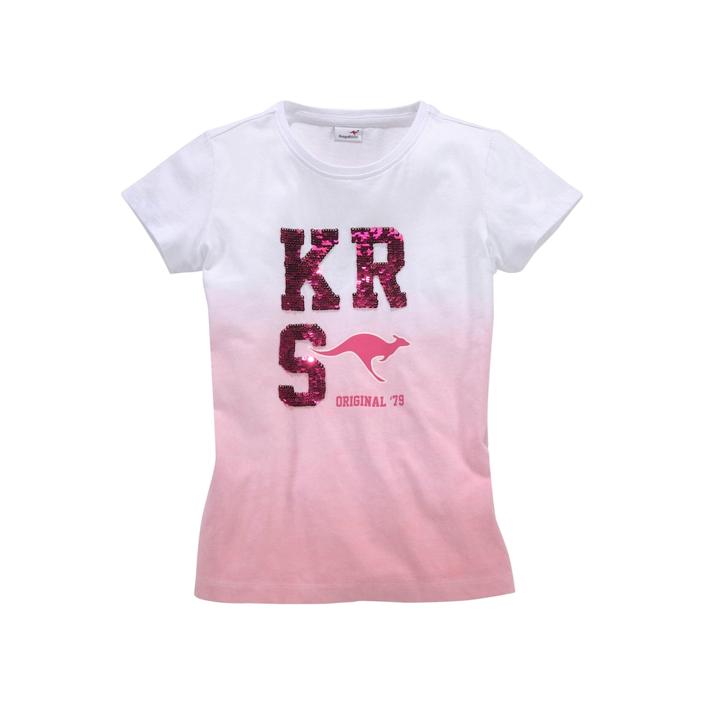 KangaROOS T-Shirt, Im Farbverlauf mit Wendepailletten