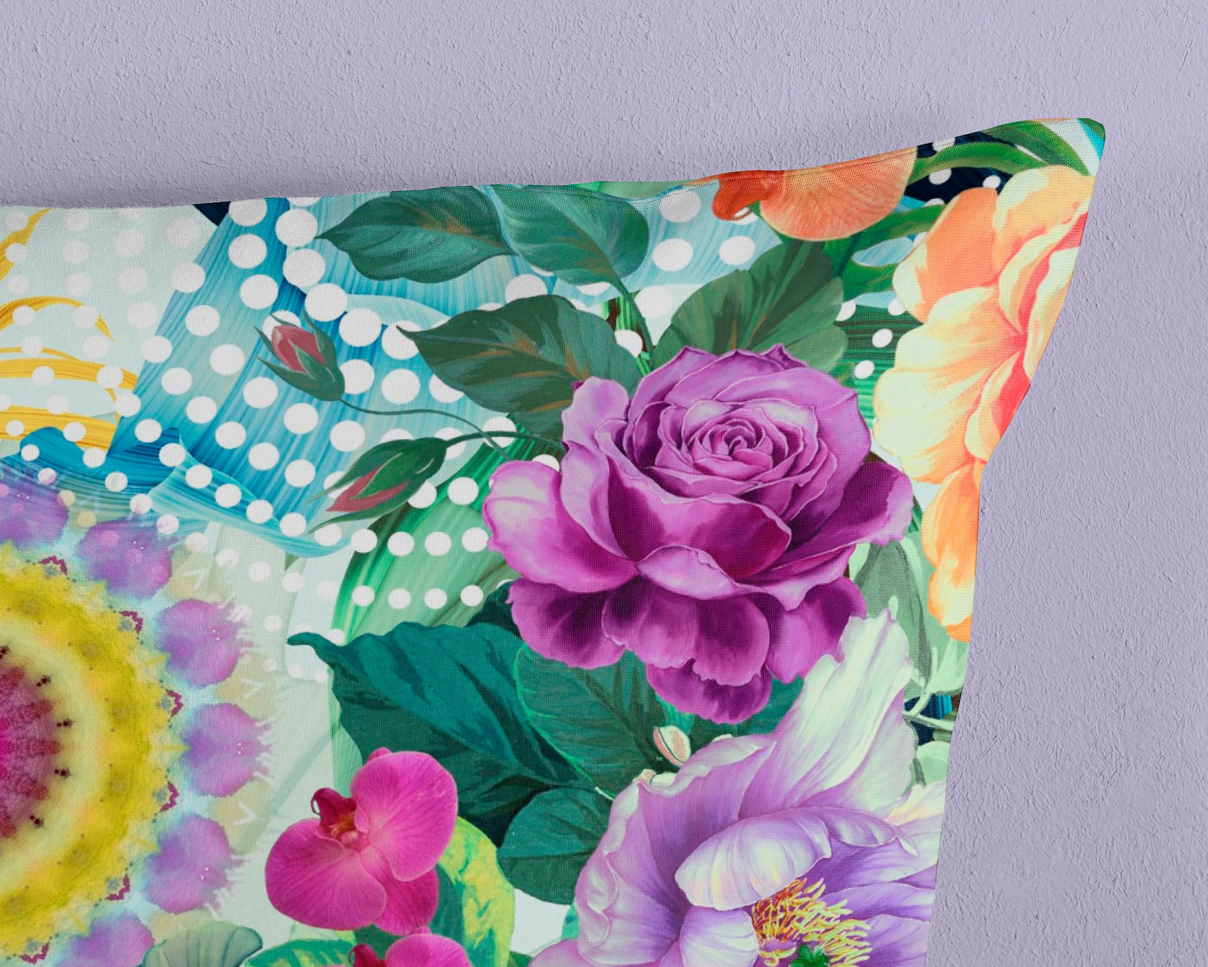 hip Wendebettwäsche »Aviva«, Mako-Satin, 135x200, Reissverschluss, Wendeoptik, Mandala, Bunt, weiss