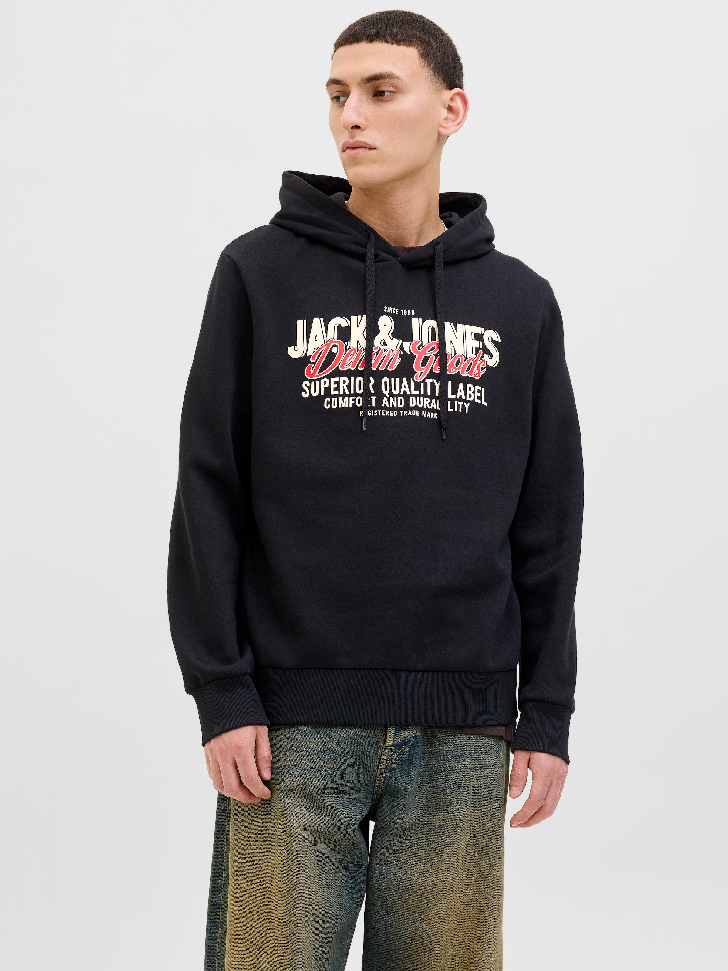 Jack & Jones Kapuzensweatshirt »JJELOGO SWEAT HOOD 2 COL 25/26 NOOS«, mit stylischem Print