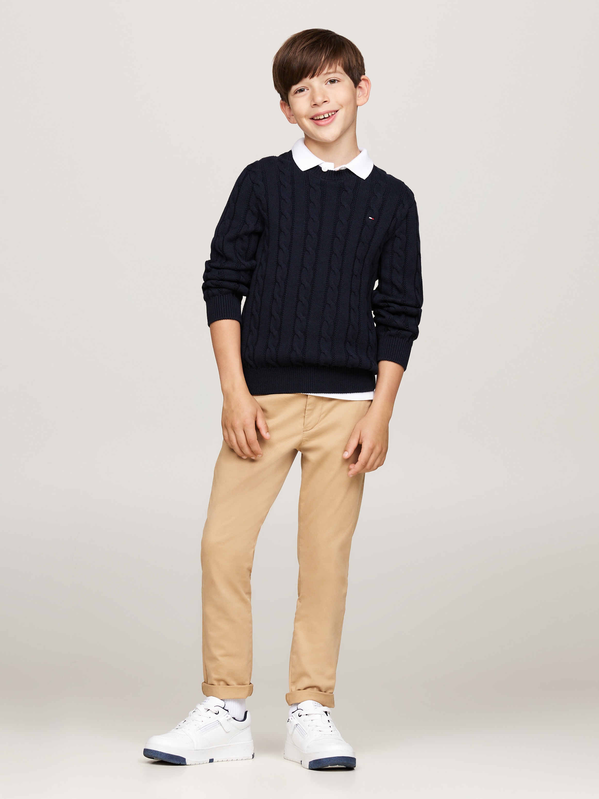 Tommy Hilfiger Strickpullover »ESSENTIAL REG CABLE SWEATER«, mit Zopfmuster