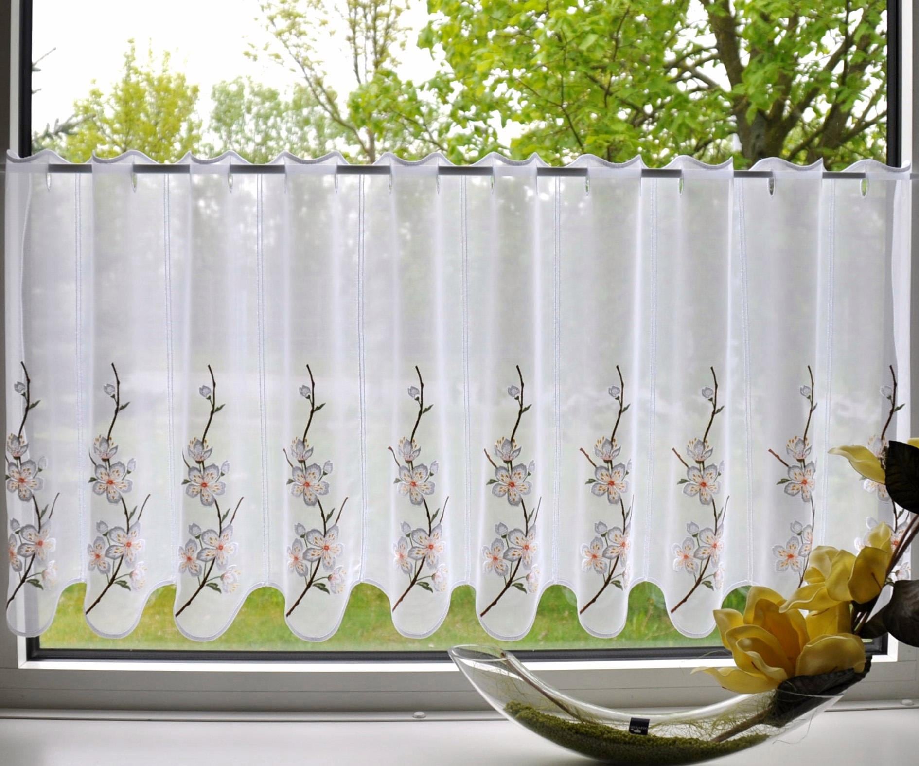 Plauen Jelmoli-Versand Stickereien »Kirschblüte«, online St.) (1 Scheibengardine kaufen |