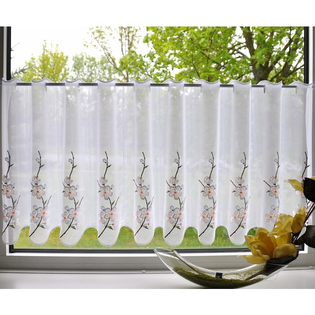 Stickereien Plauen Scheibengardine »Kirschblüte«, (1 St.) online kaufen |  Jelmoli-Versand