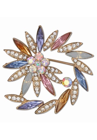 J.Jayz Brosche »spiralförmige Optik, Steine in Mandelform«, mit Glassteinen kaufen