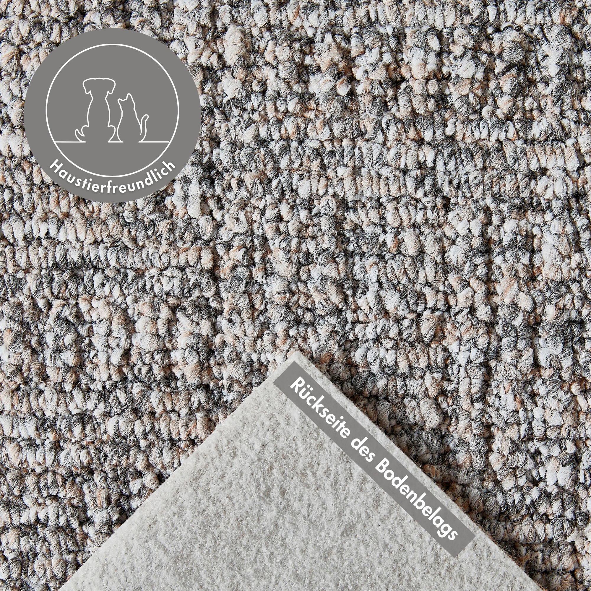 Andiamo Teppichboden »Patras, Strukturschlinge, Made in Netherlands«, rechteckig, 0,85 mm Höhe, meliert, Breite 400 cm oder 500 cm, strapazierfähig & robust