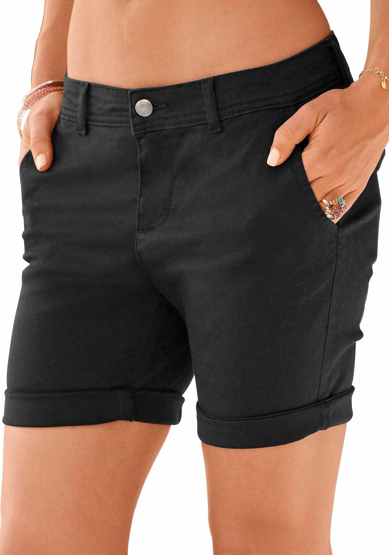 zum Bermudas, Krempeln, Jelmoli-Versand Schweiz LASCANA Hose, online kaufen aus kurze elastischer bei Shorts Baumwolle,