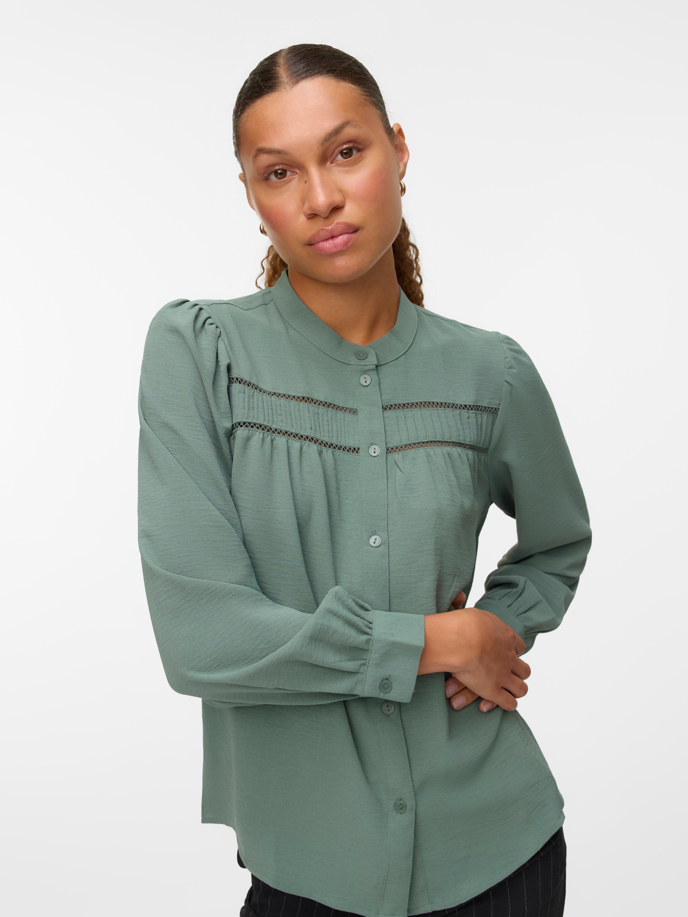 Vero Moda Langarmbluse »VMEMMA LS LACE SHIRT WVN GA NOOS«