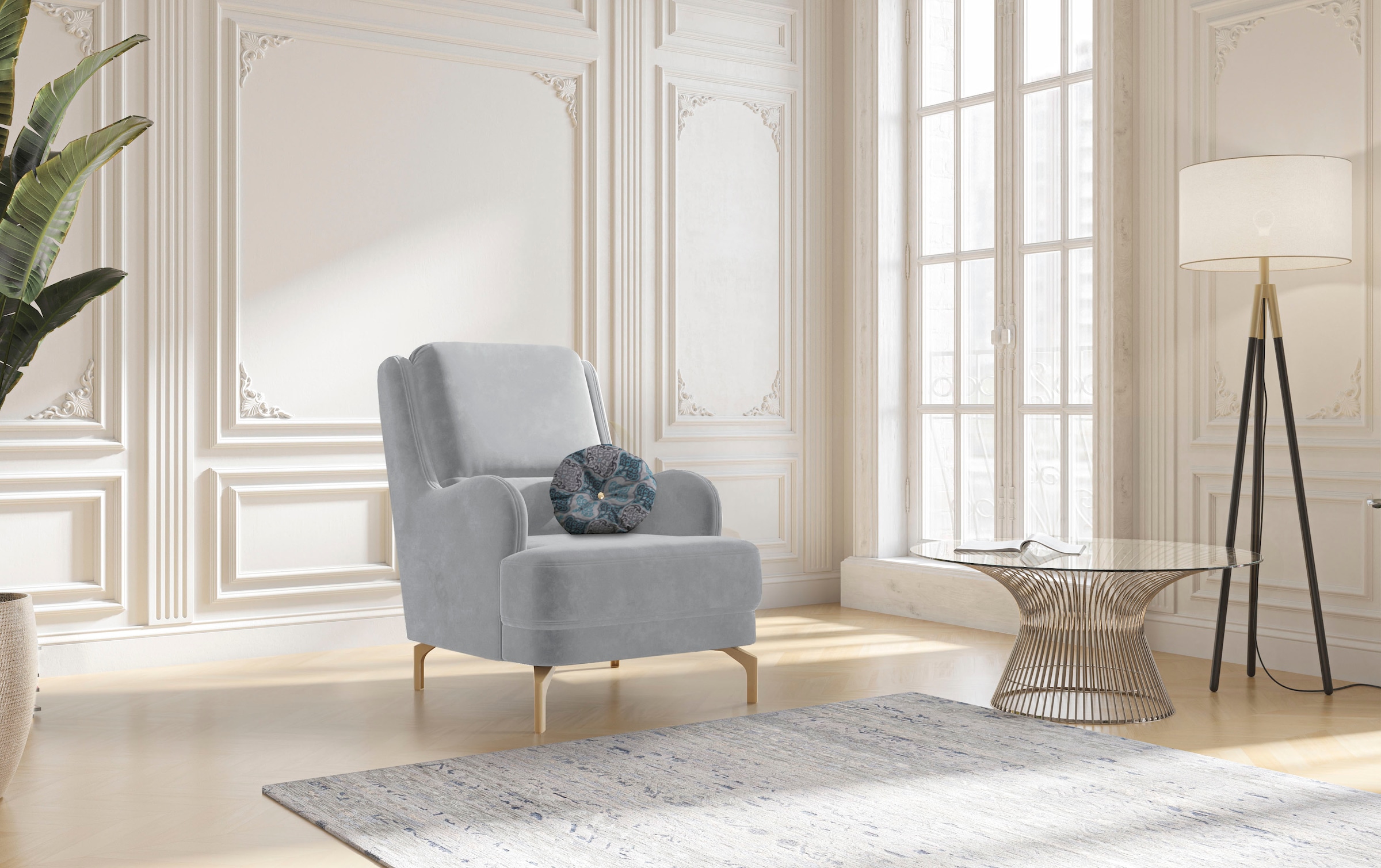 sit&more Sessel »Orient 4 V«, bestellen Zierkissen Strass-Stein, Jelmoli-Versand inkl. Metallfüsse online | mit goldfarbenfabene 1