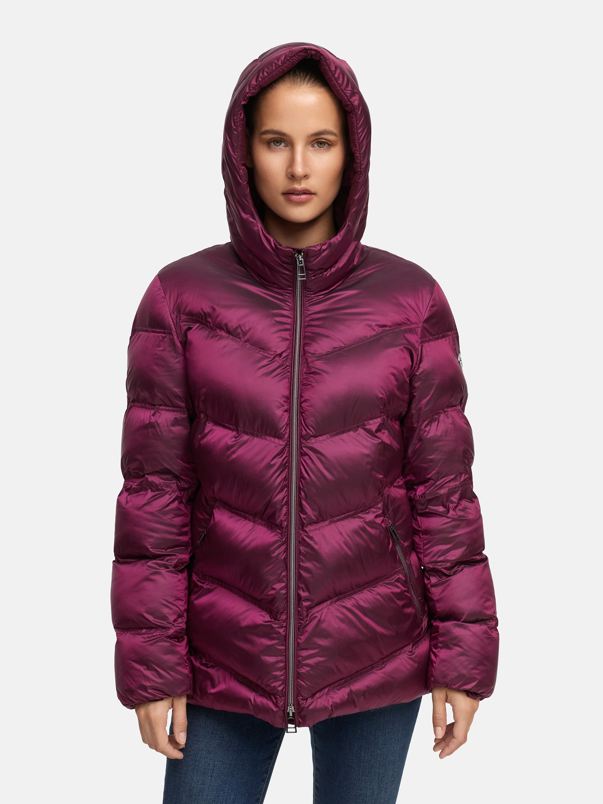 MANISA Winterjacke mit Kapuze mit Stehkragen, Kapuze und elastischem Ärmelsaum