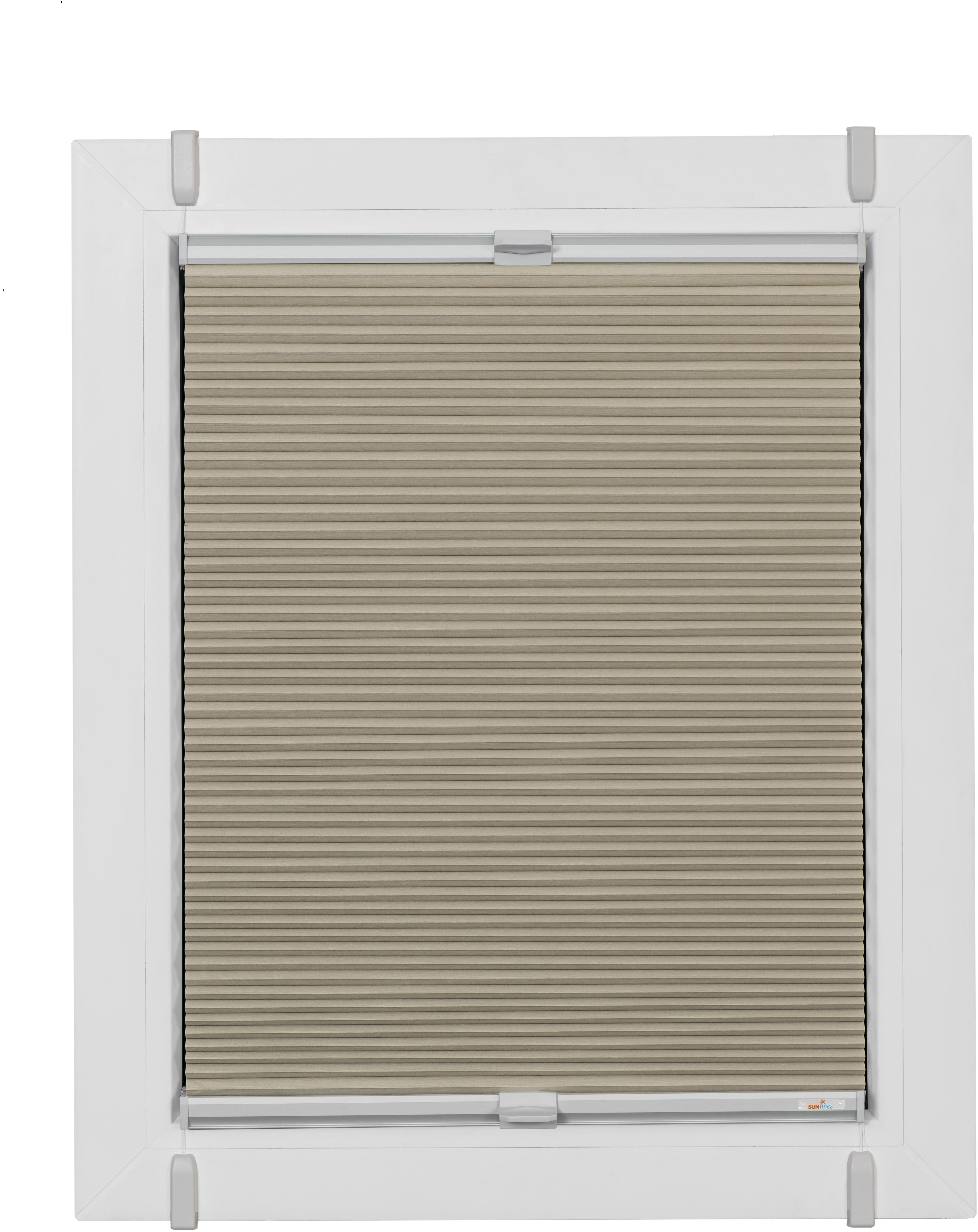 sunlines Wabenplissee "One Size Style Honeycomb VD" verdunkelnd ohne Bohren verspannt Zubehörfarbe grau, zum Klemmen