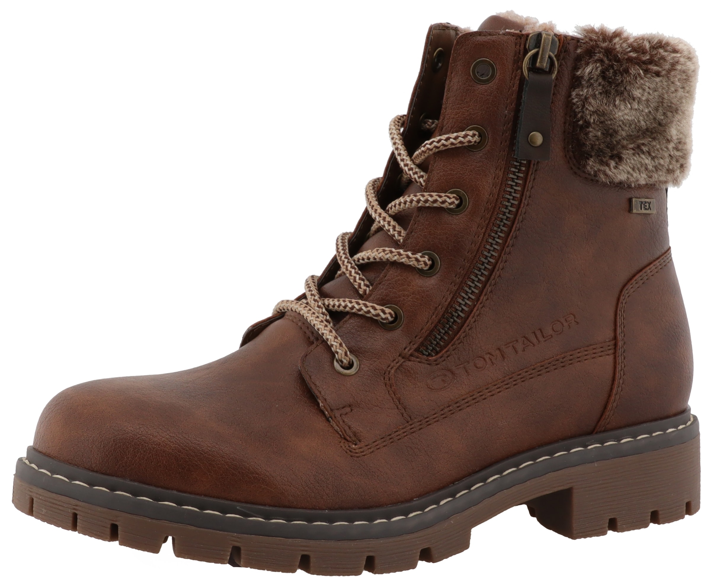 TOM TAILOR Winterboots, Blockabsatz, Winterstiefelette, Schnürboots in bequemer Form