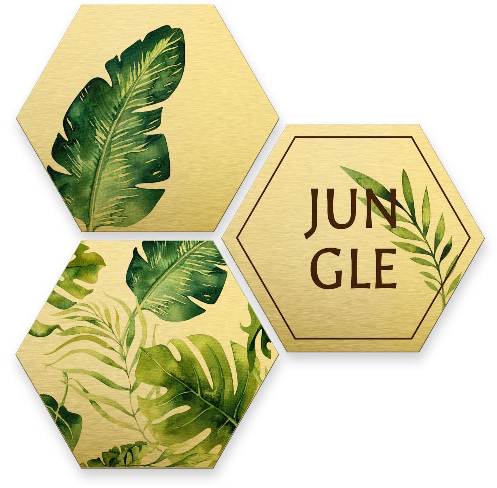 bestellen Collage«, Jungle Jelmoli-Versand | Wall-Art St.) Mehrteilige »Silberfarbeneffekt 3 online (Set, Bilder