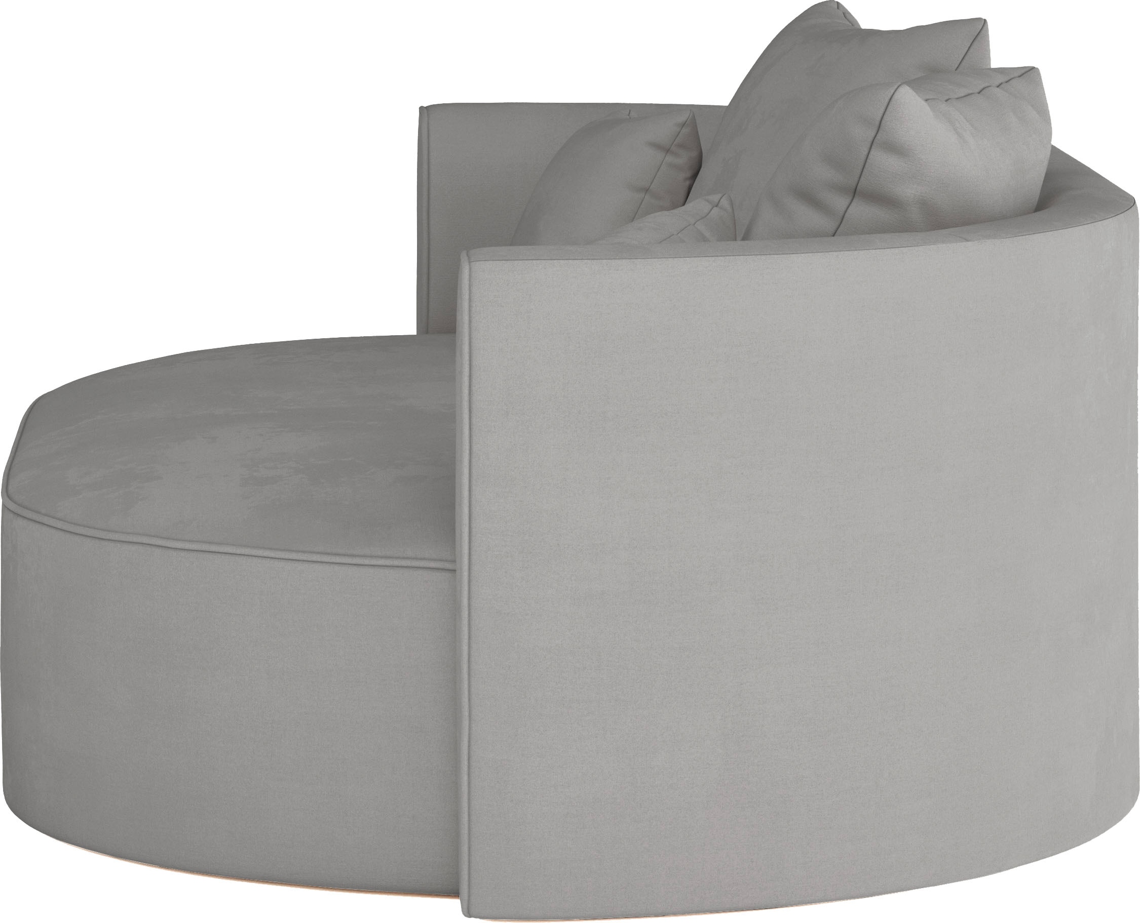 LeGer Home by Lena Gercke 2,5-Sitzer »ISALIE, rundes Loungesofa, mit Kissen, perfekt gepolstert«, moderne Stoffe, mit 4 Zierkissen, extra grosse Sitzfläche