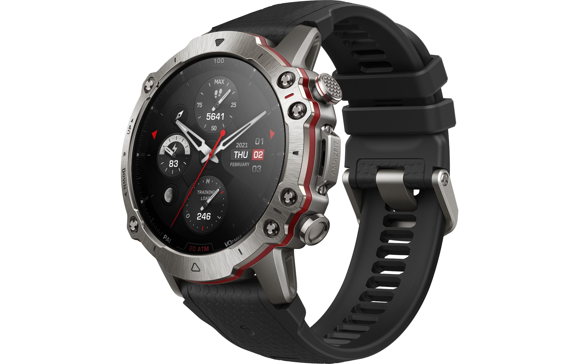 Amazfit Smartwatch »Falcon Titanium / Black Strap«