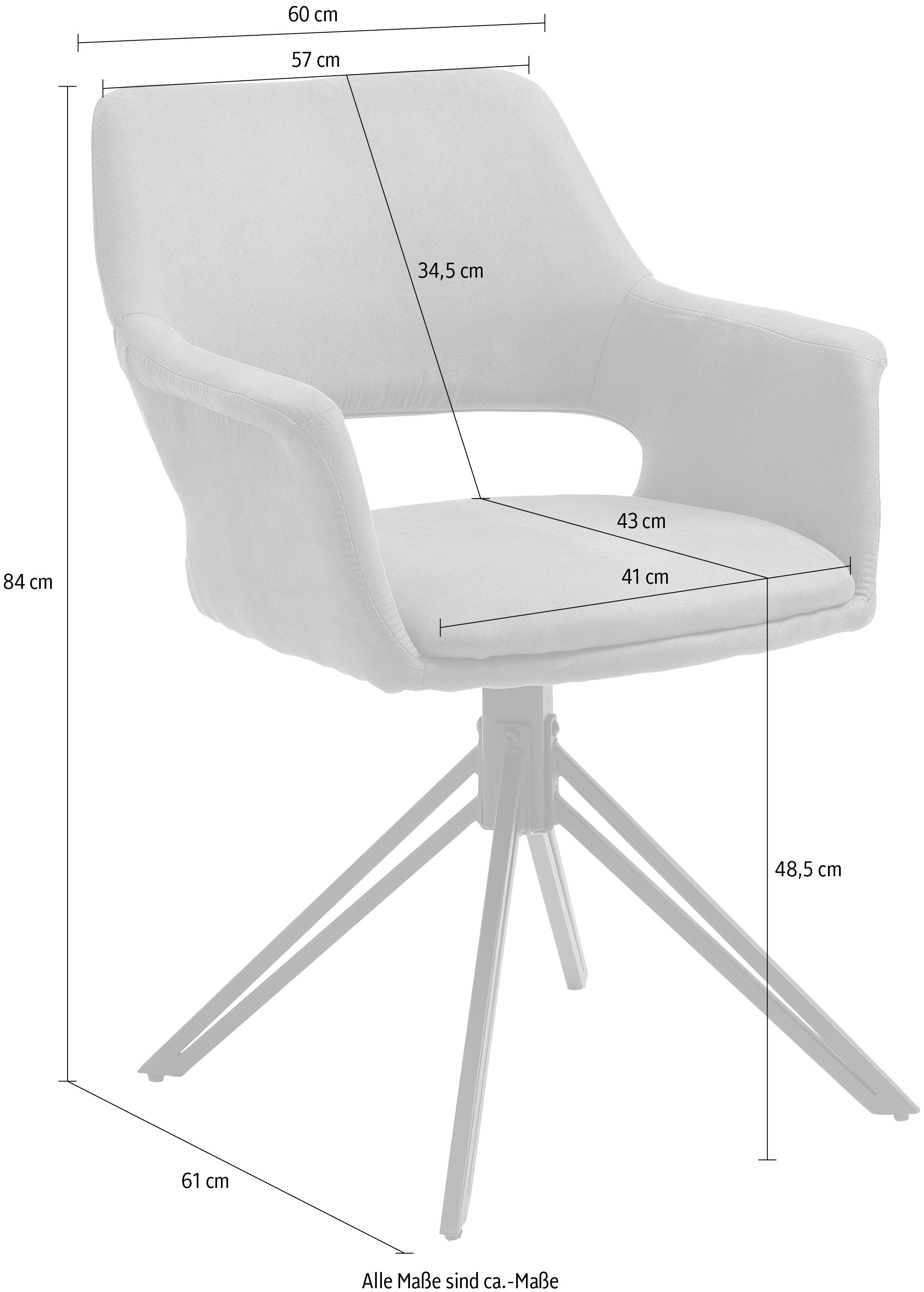 byLIVING Esszimmerstuhl »Elenore«, (Set), 2 St., Webstoff, 360 Grad drehbar